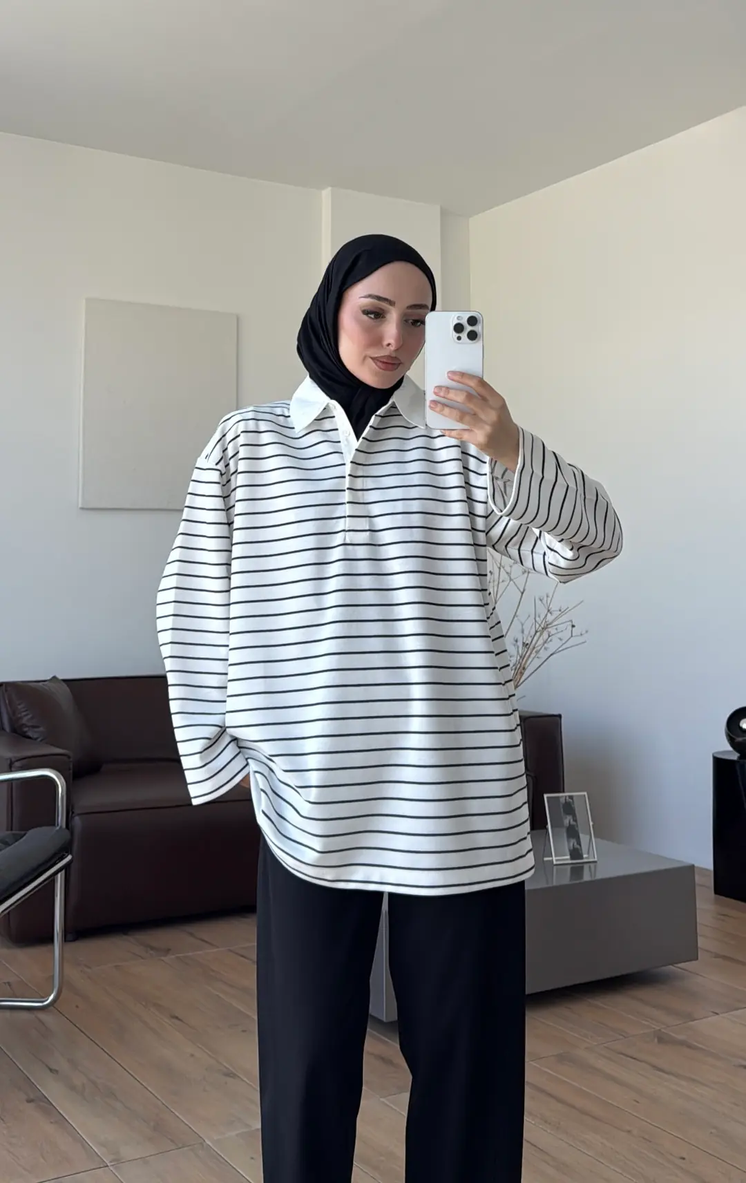 Gizli Patlı Çizgili Sweatshırt