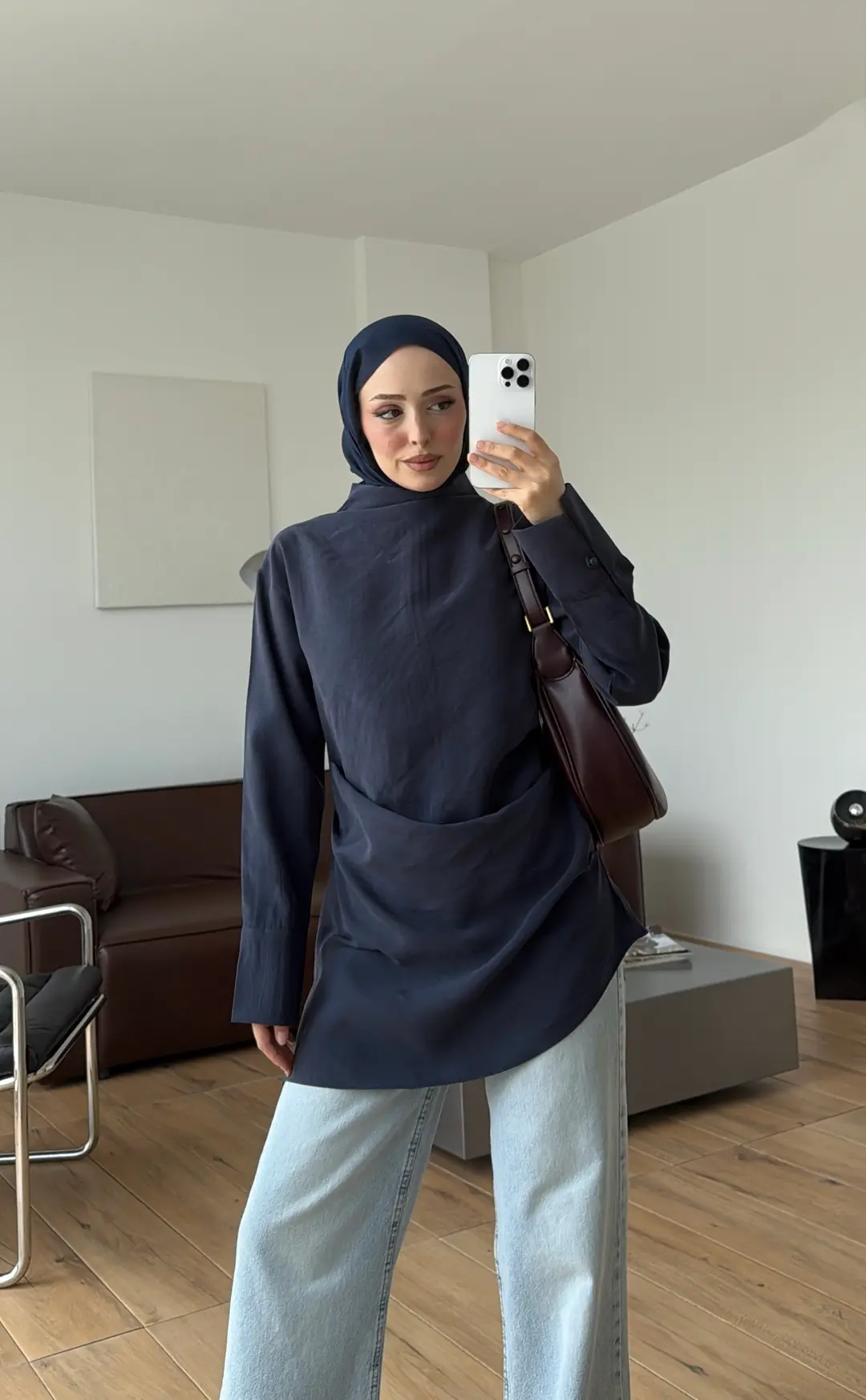 Drape Bluz Lacivert