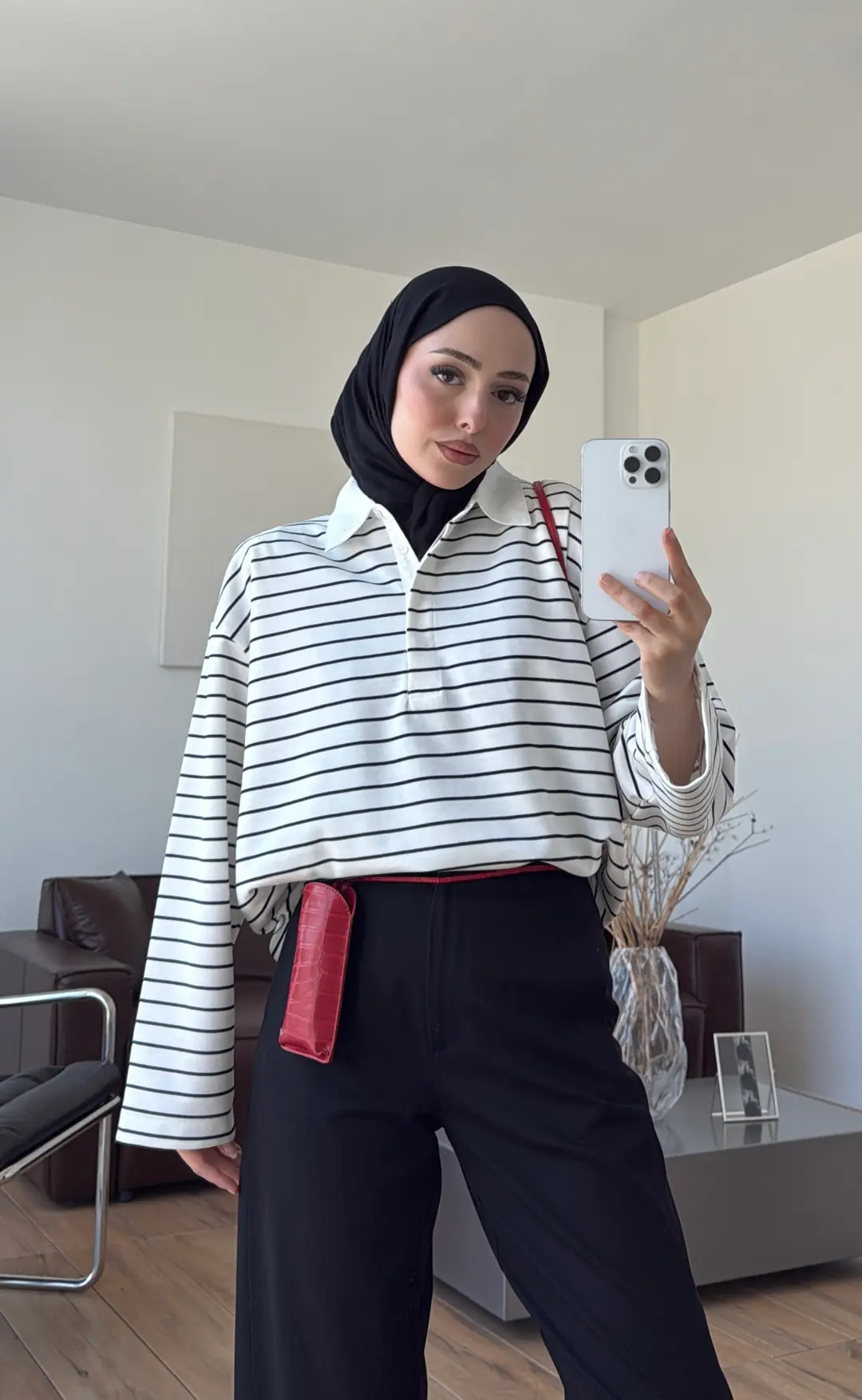 Gizli Patlı Çizgili Sweatshırt