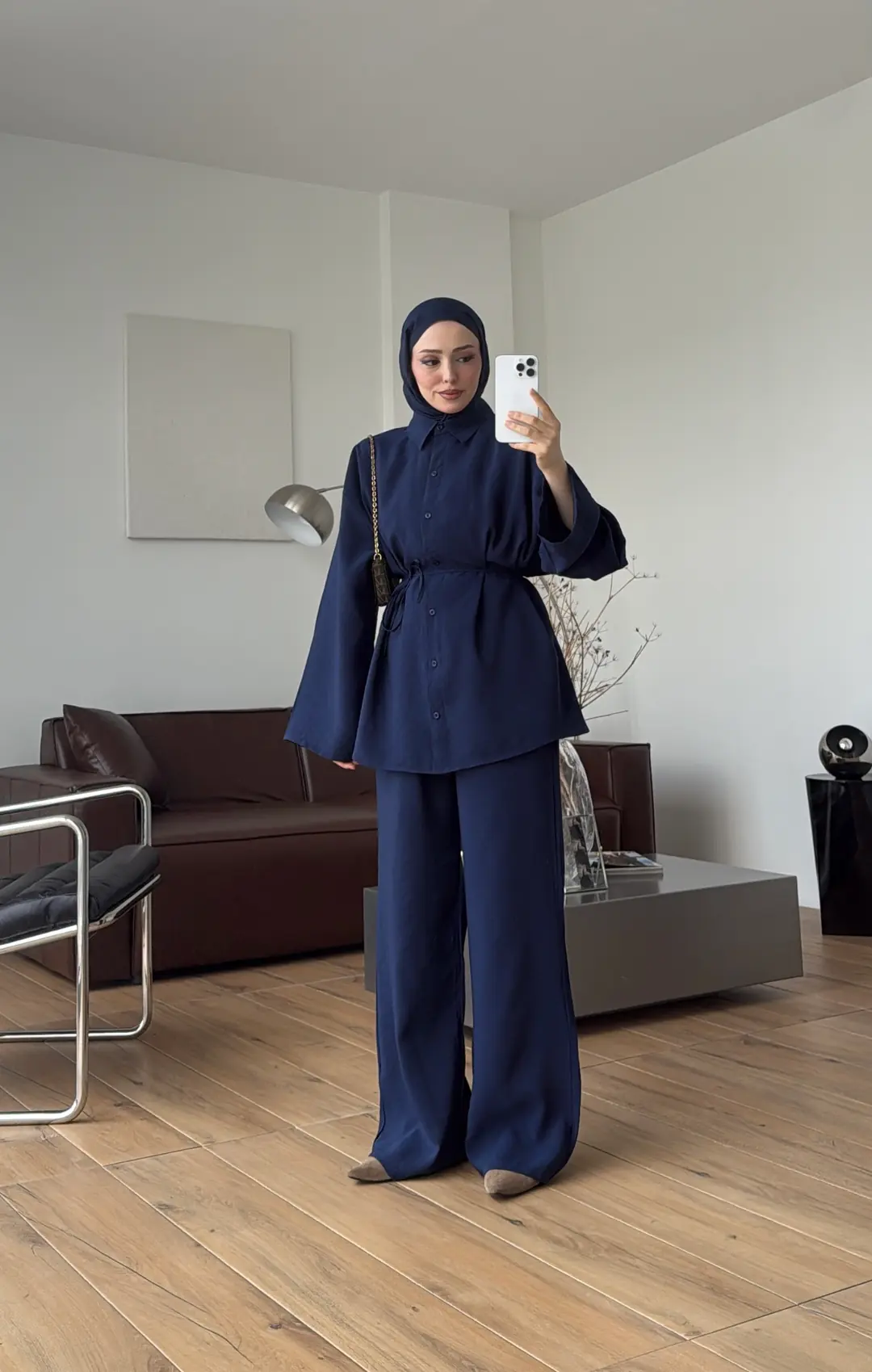 Tencel Bağlamalı Takım Lacivert