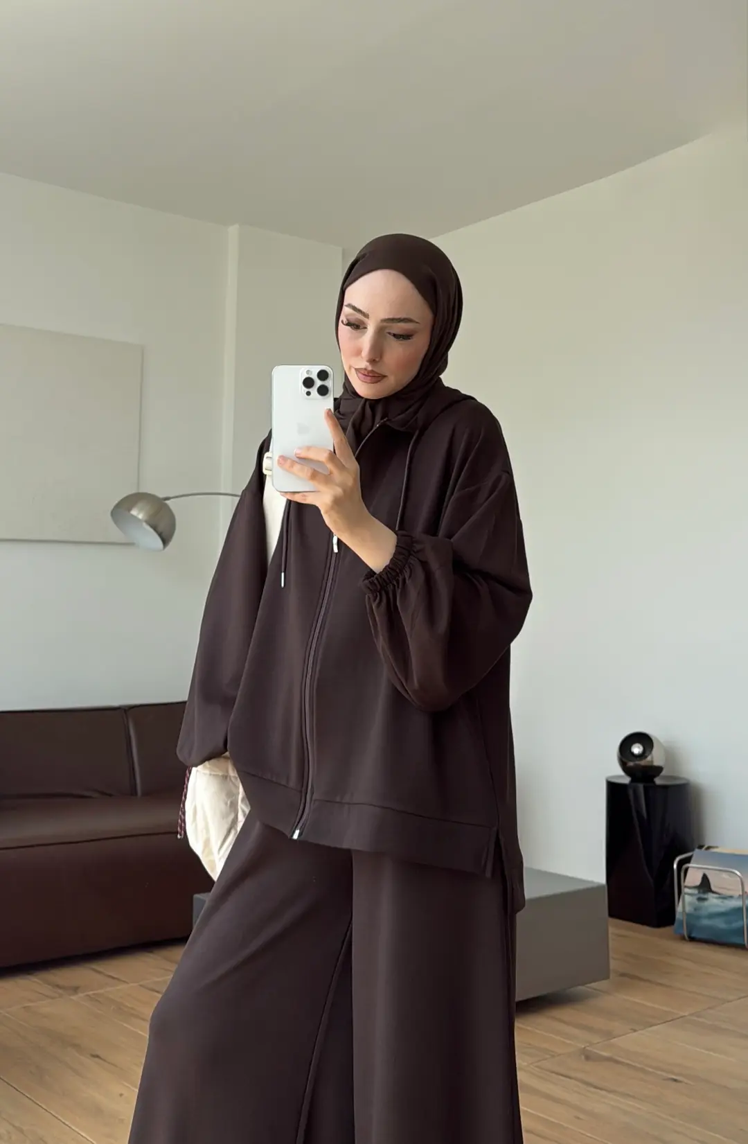 Hırkalı Pantolon Takım Kahve