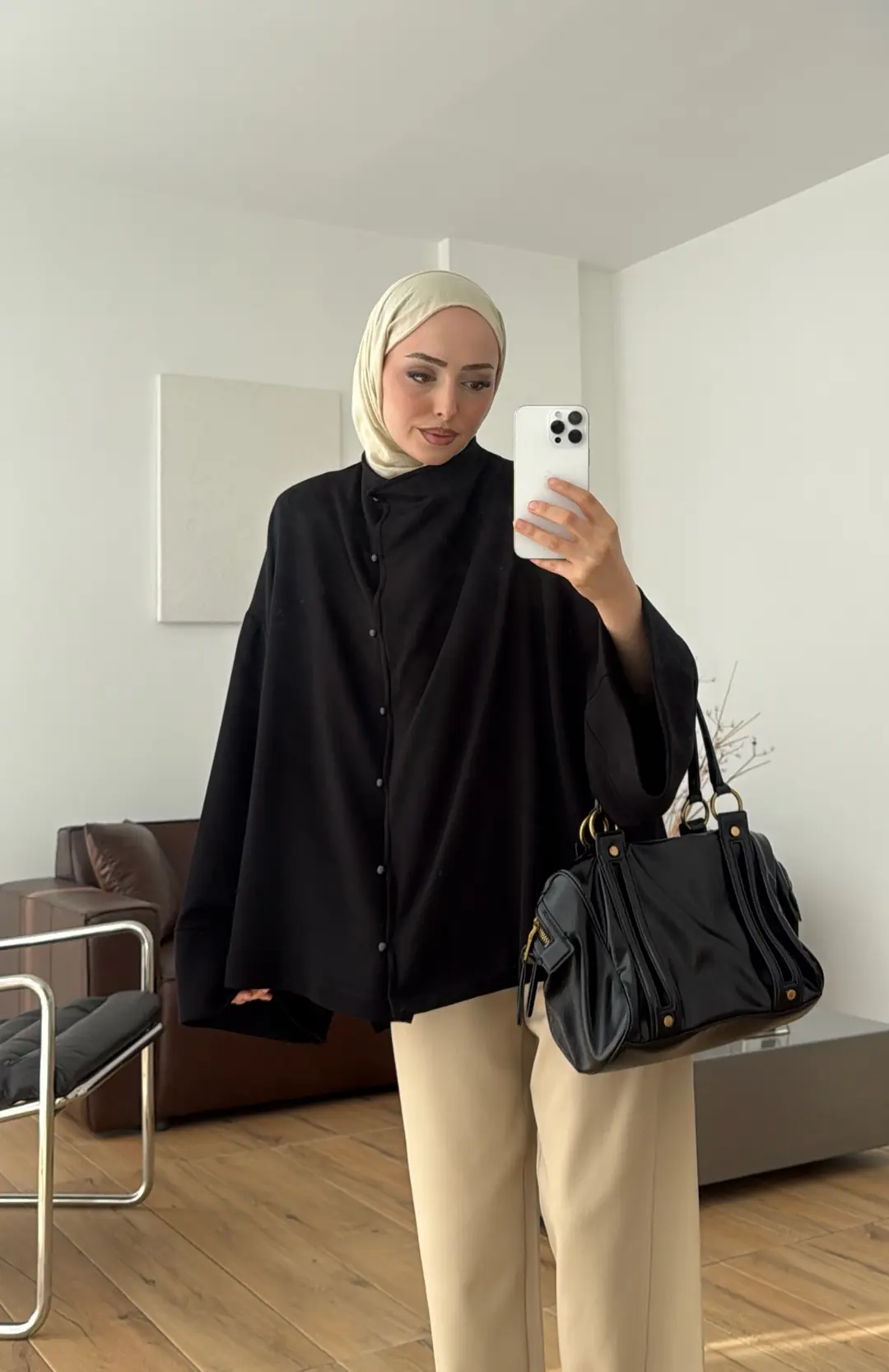 Tok Kumaş Oversize Mevsimlik Ceket Siyah