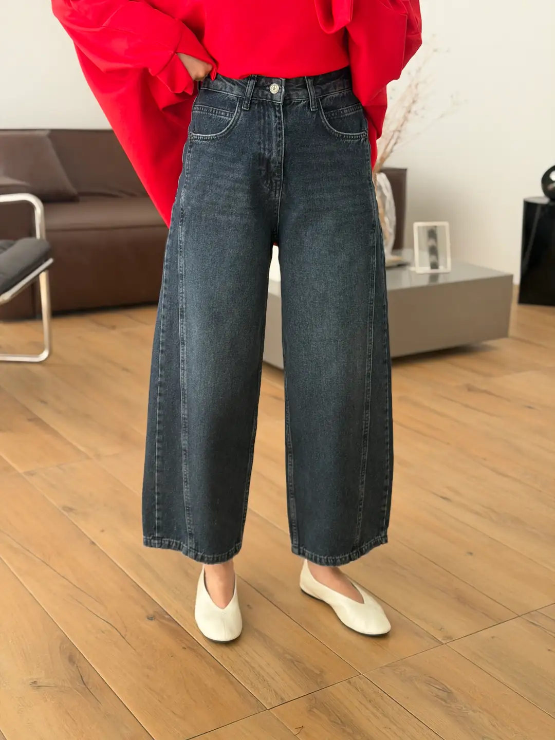 Barel Lacivert Taşlamalı Jean