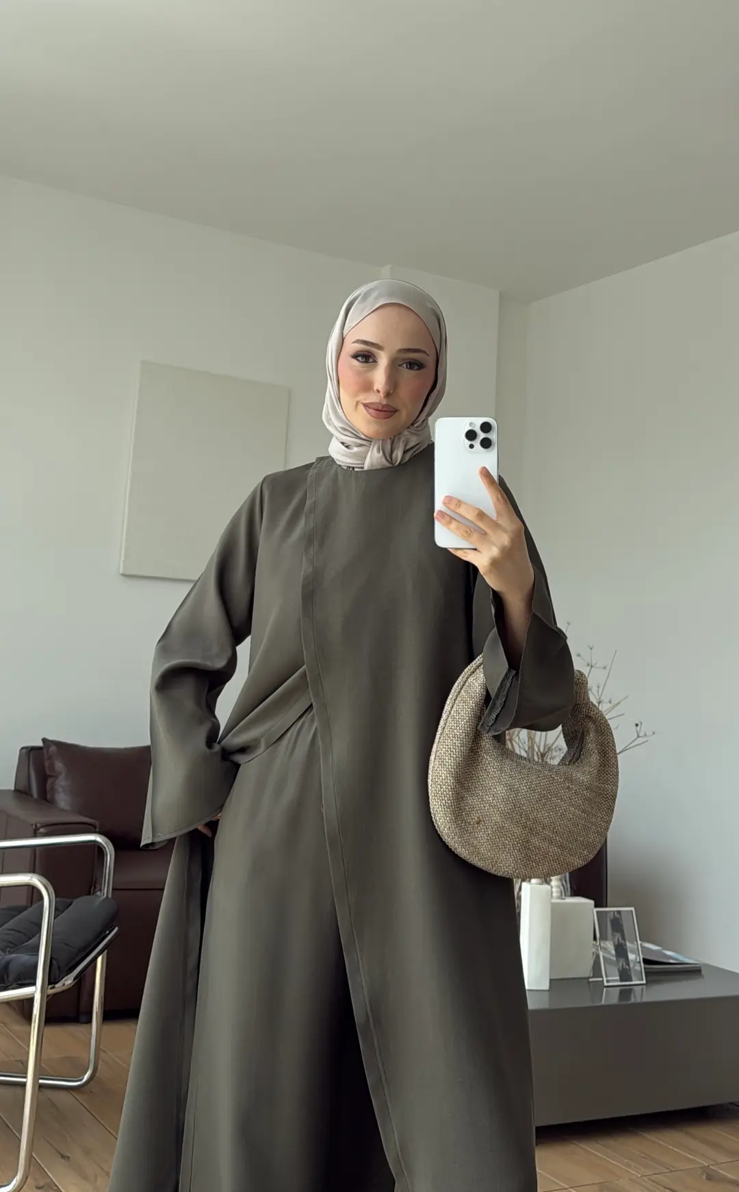 Uzun Çapraz Tunikli Takım Haki