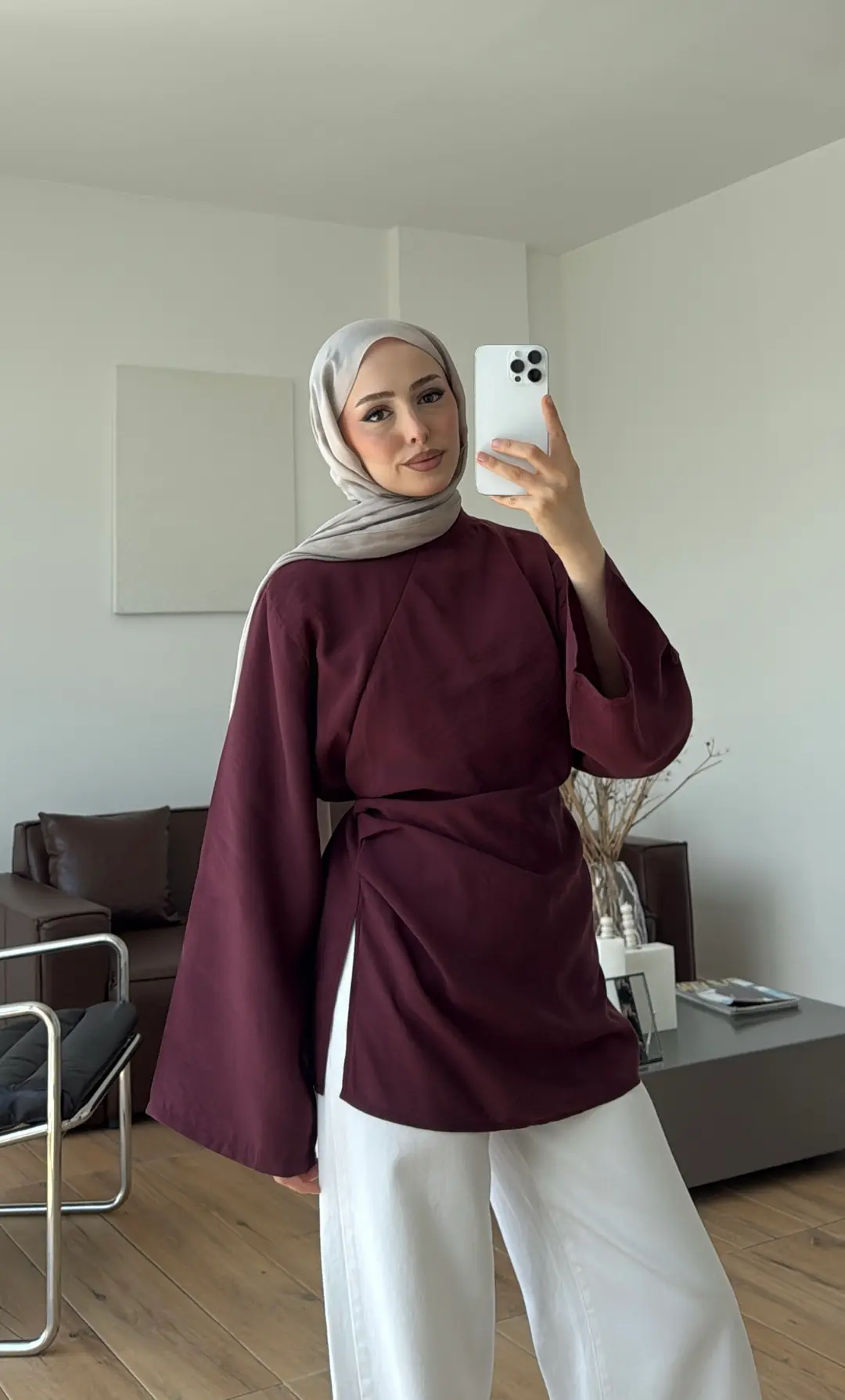 Modal Tasarım Bluz Bordo