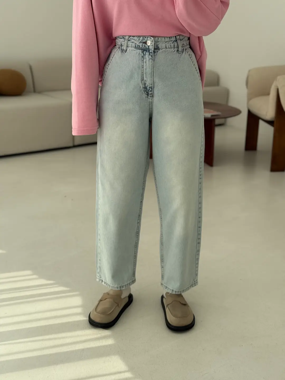 Acık Mavi Mom Jean