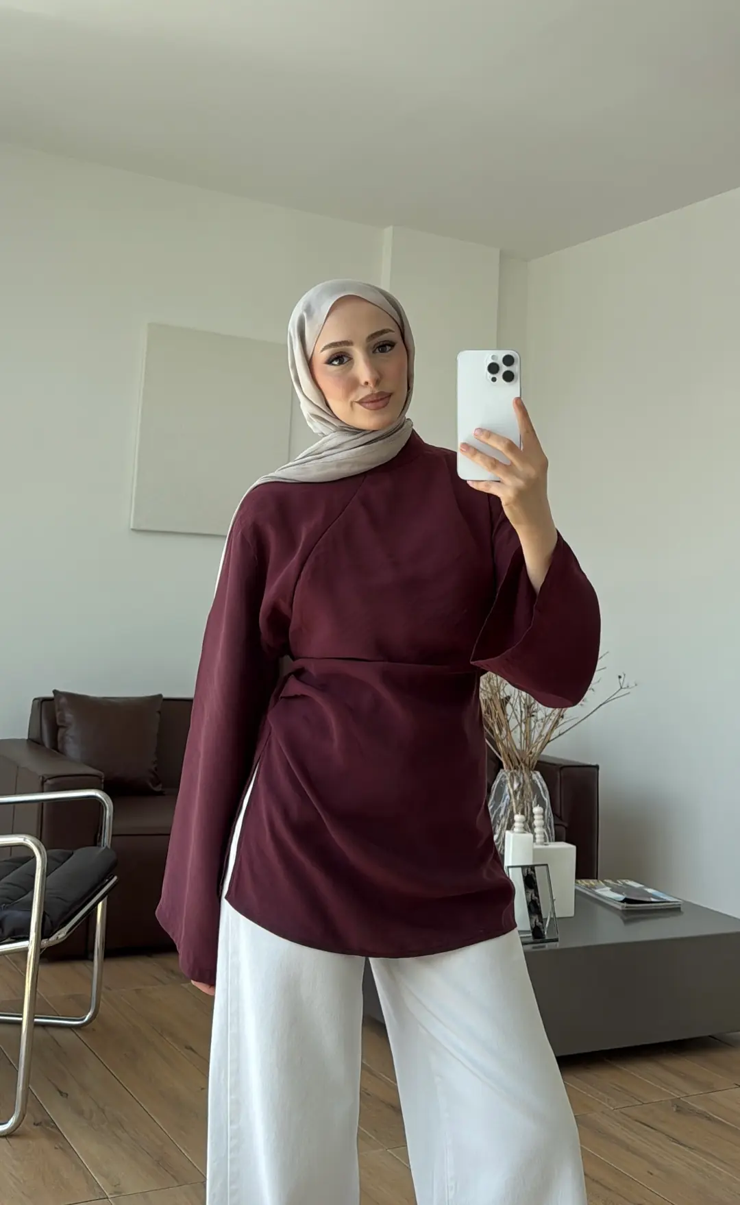 Modal Tasarım Bluz Bordo