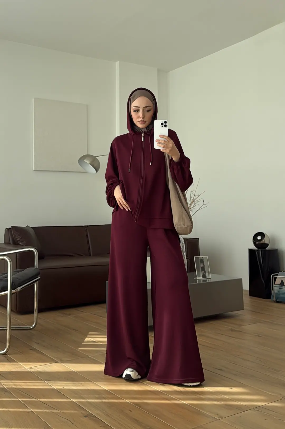 Hırkalı Pantolon Takım Bordo