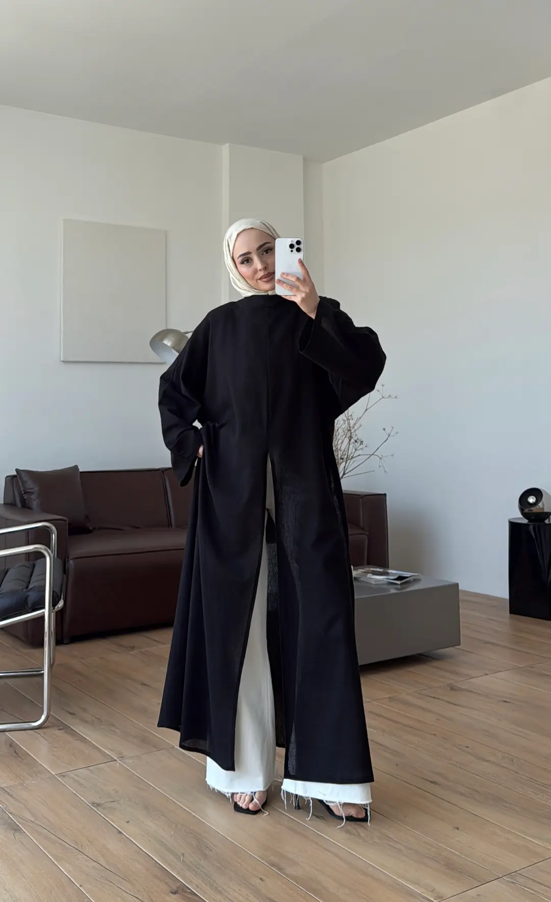 Sofia Keten Takım Siyah