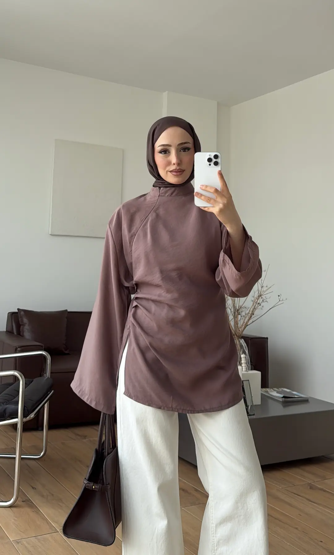 Modal Tasarım Bluz Vizon