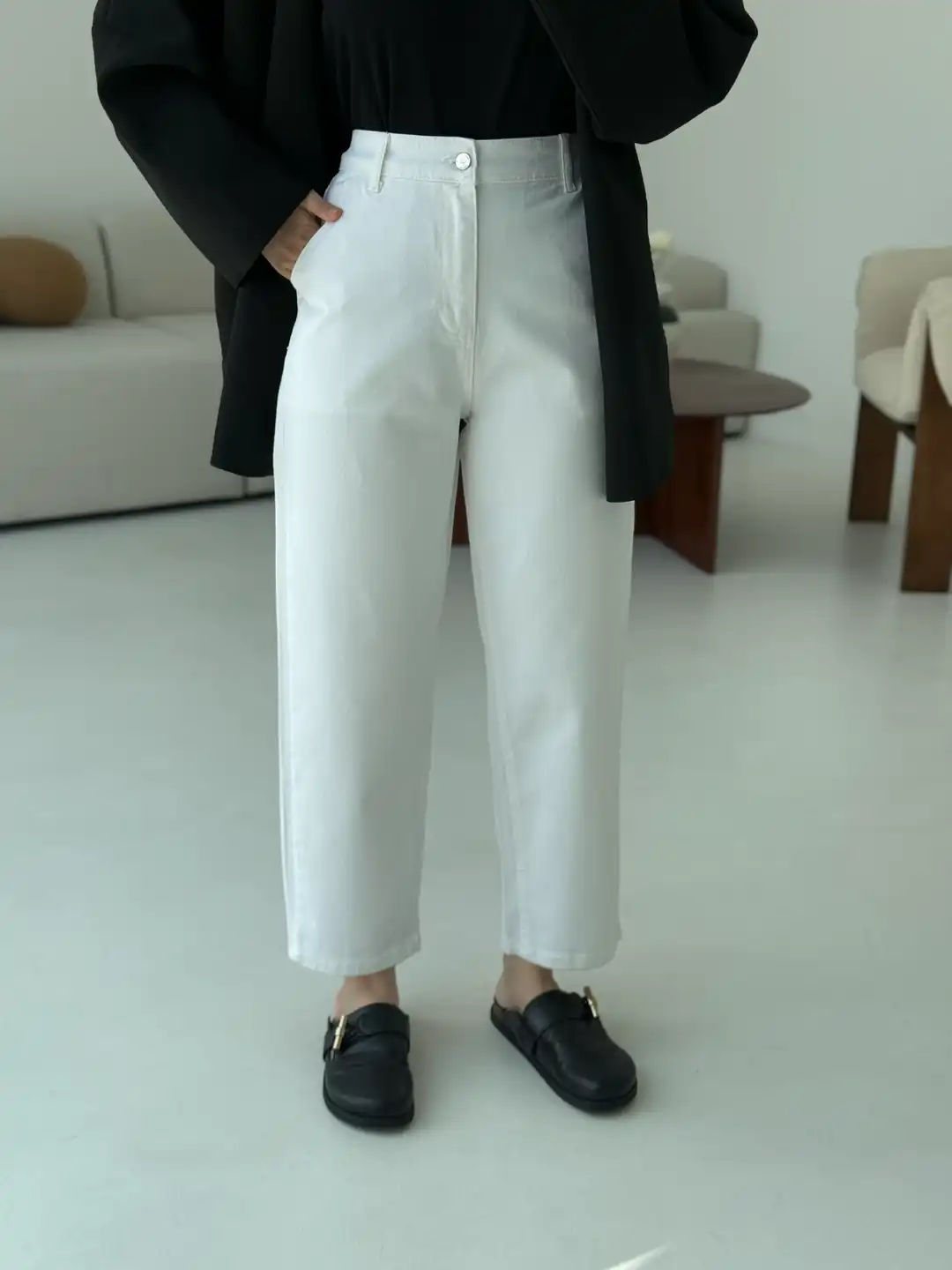 Beyaz Mom Jean