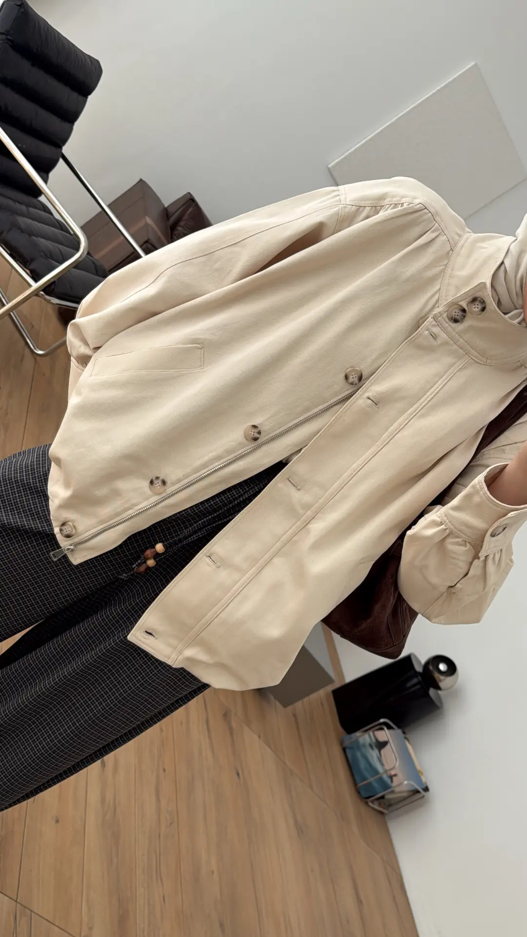 Gabardin Bomber Ceket Bej
