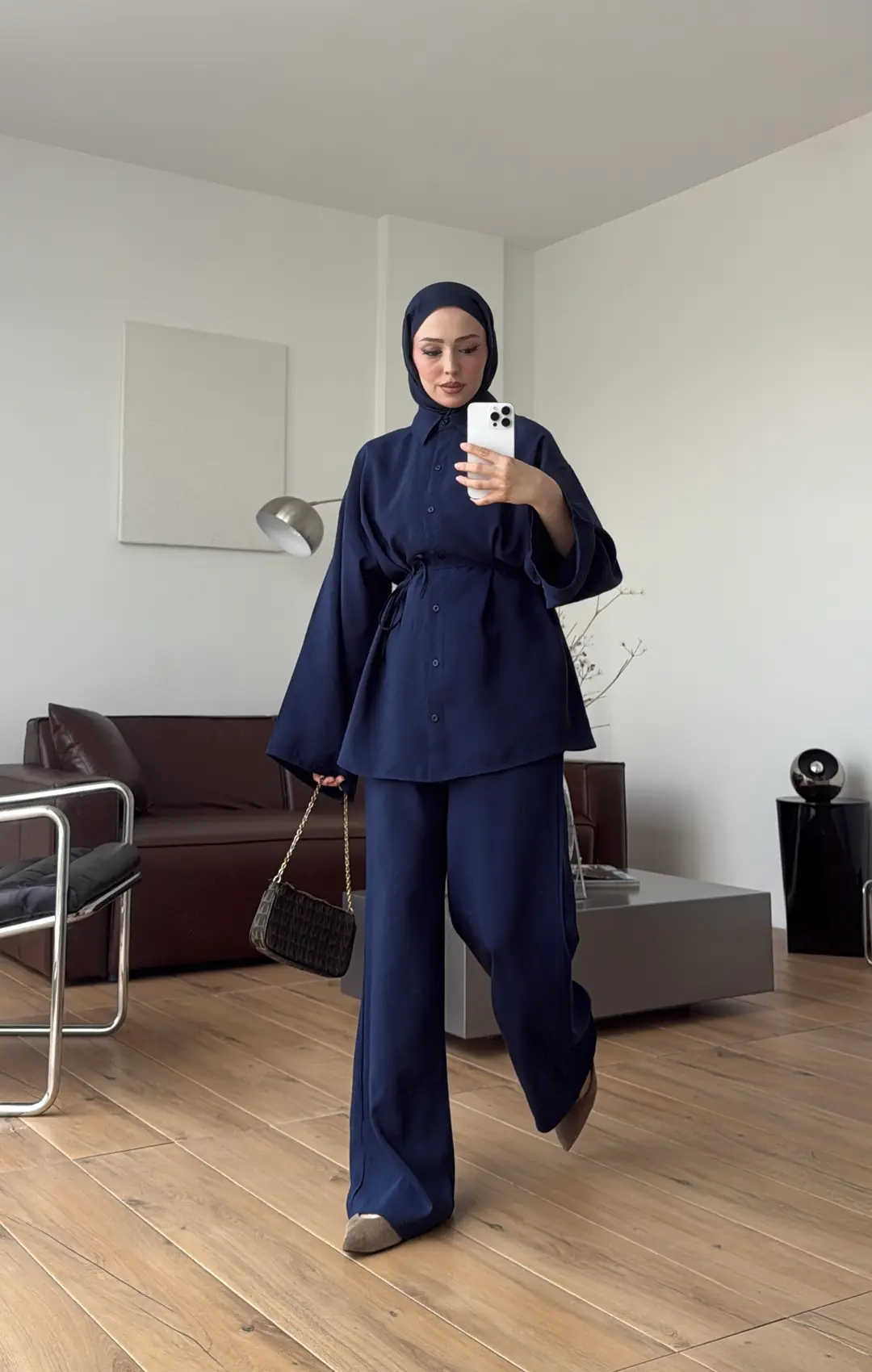 Tencel Bağlamalı Takım Lacivert