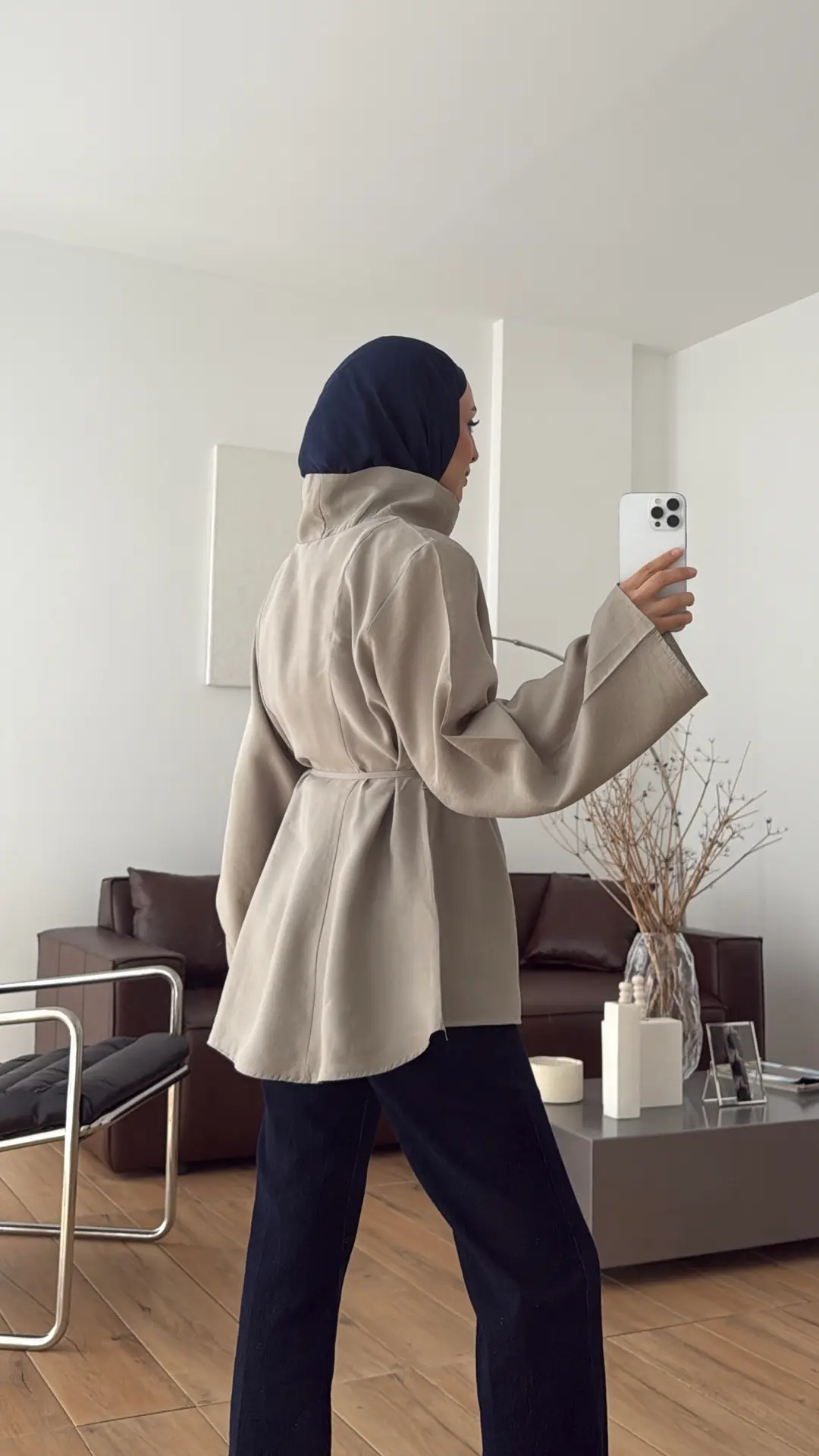 Geniş Yakalı Bluz Olive