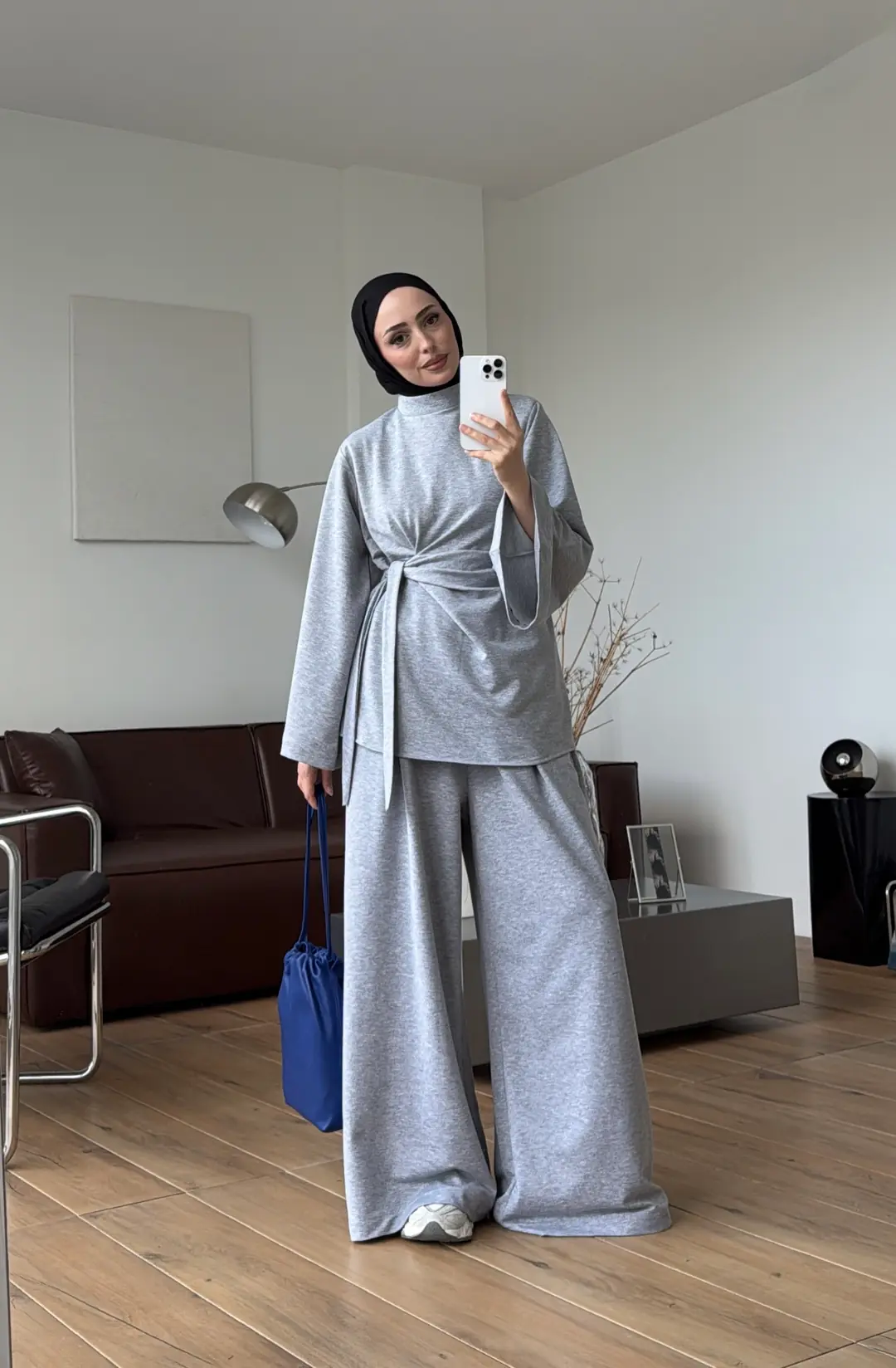 Bel Bağlamalı Penye Takım Melanj