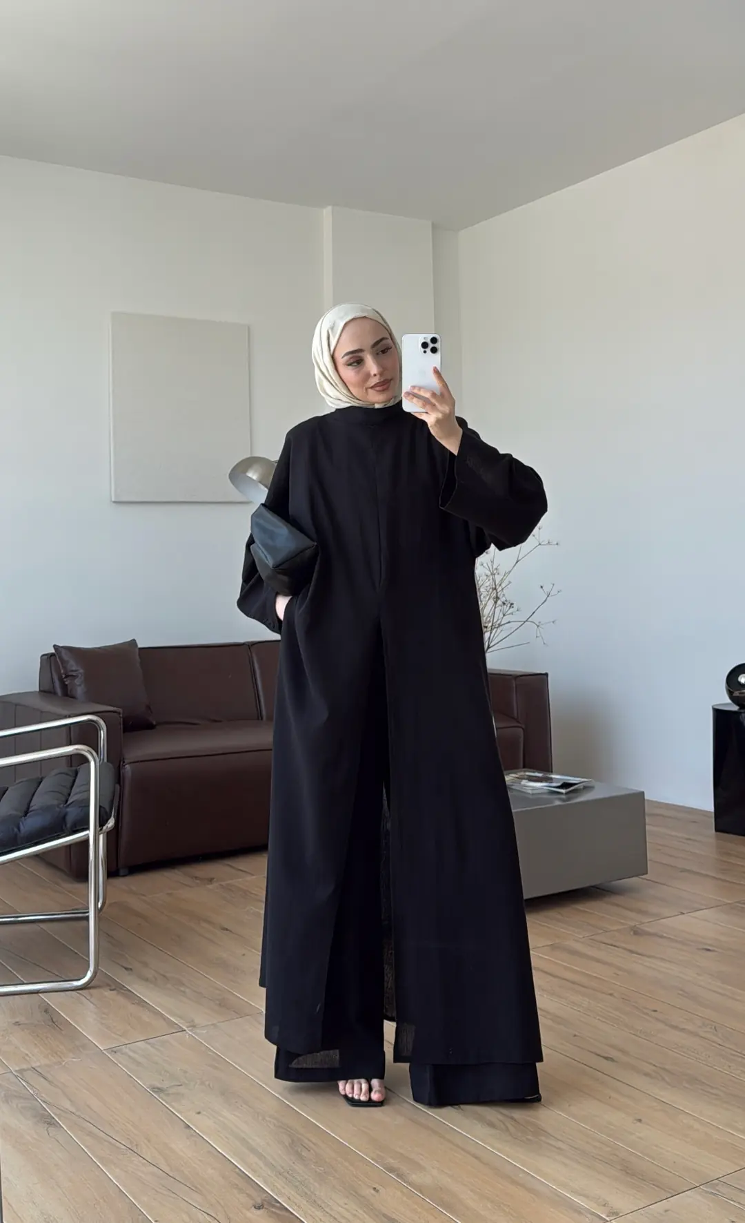 Sofia Keten Takım Siyah