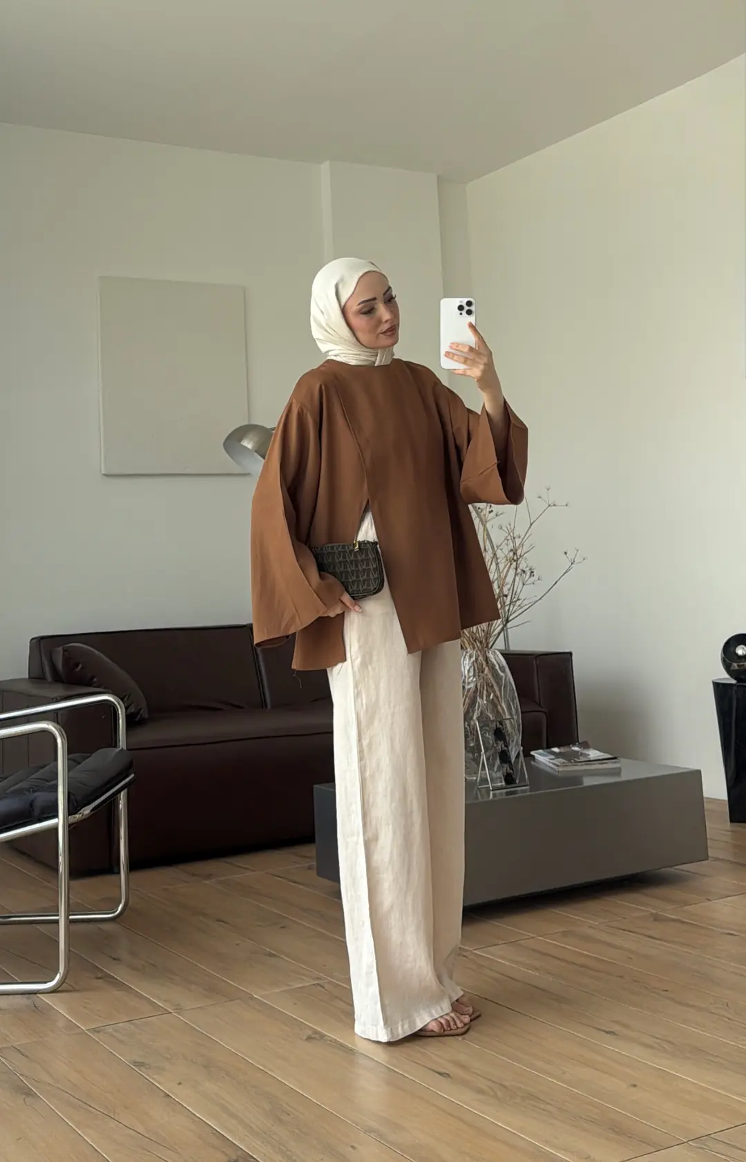 Kapaklı Bluz Açık Kahve