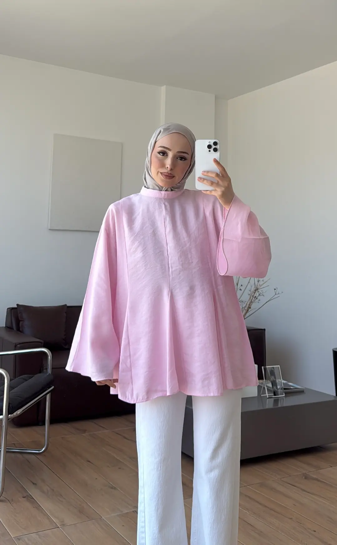 Volanlı Modal Gömlek Pembe
