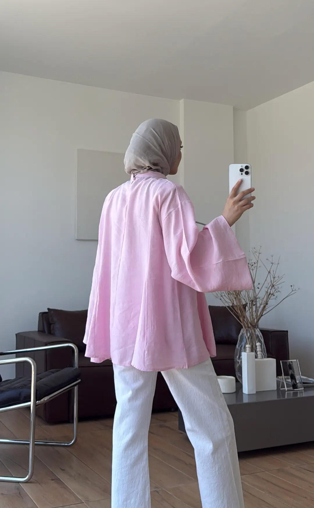 Volanlı Modal Gömlek Pembe