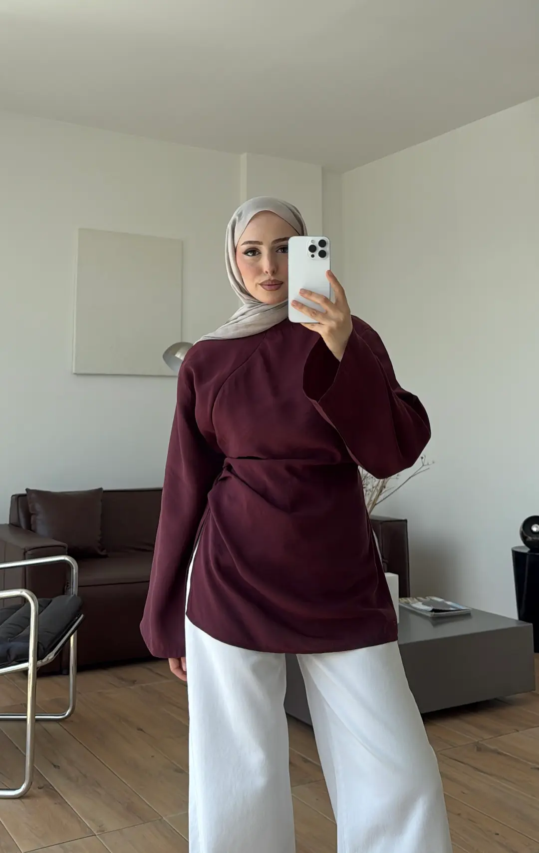 Modal Tasarım Bluz Bordo
