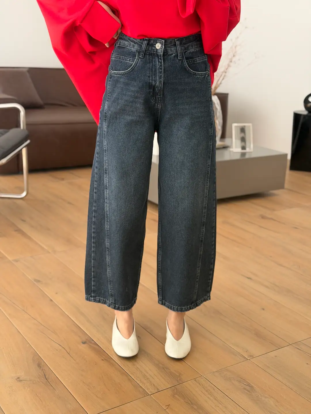 Barel Lacivert Taşlamalı Jean