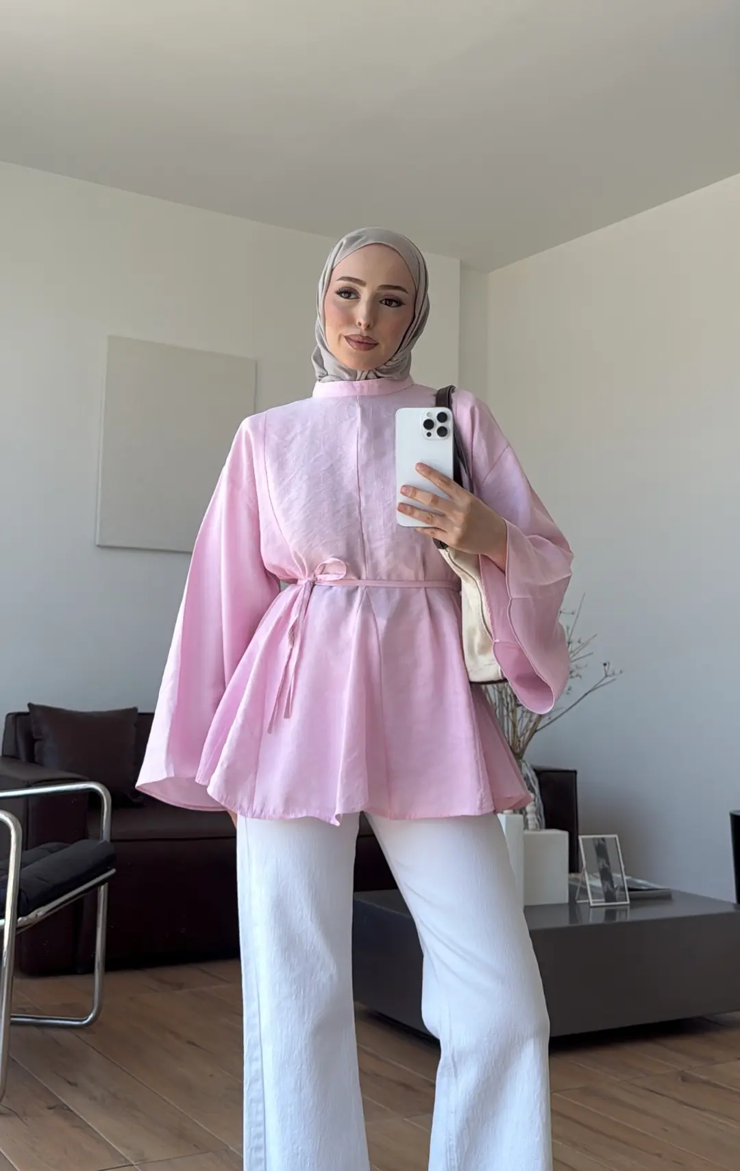 Volanlı Modal Gömlek Pembe