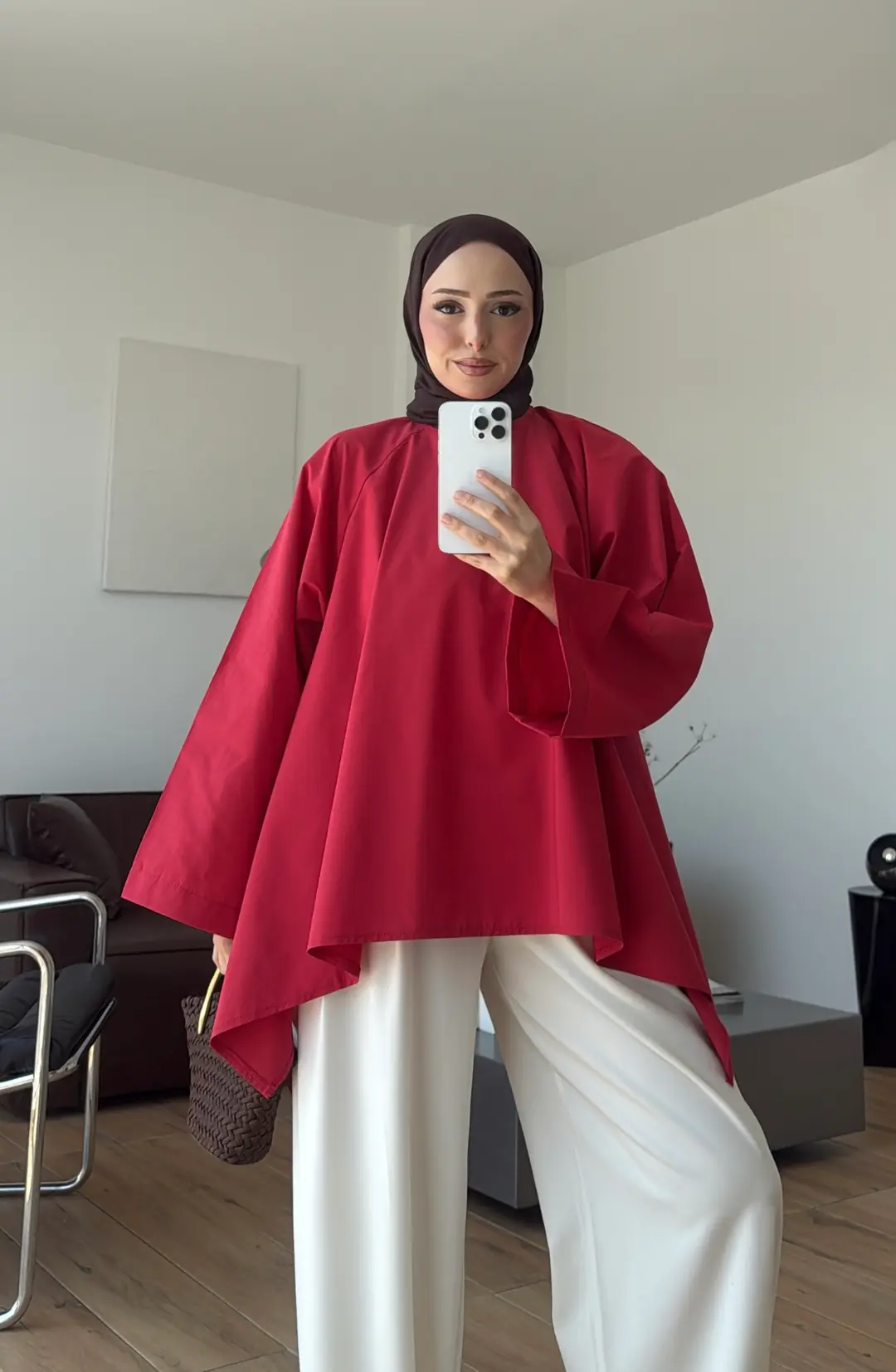 Dalgalı Tunik Kırmızı