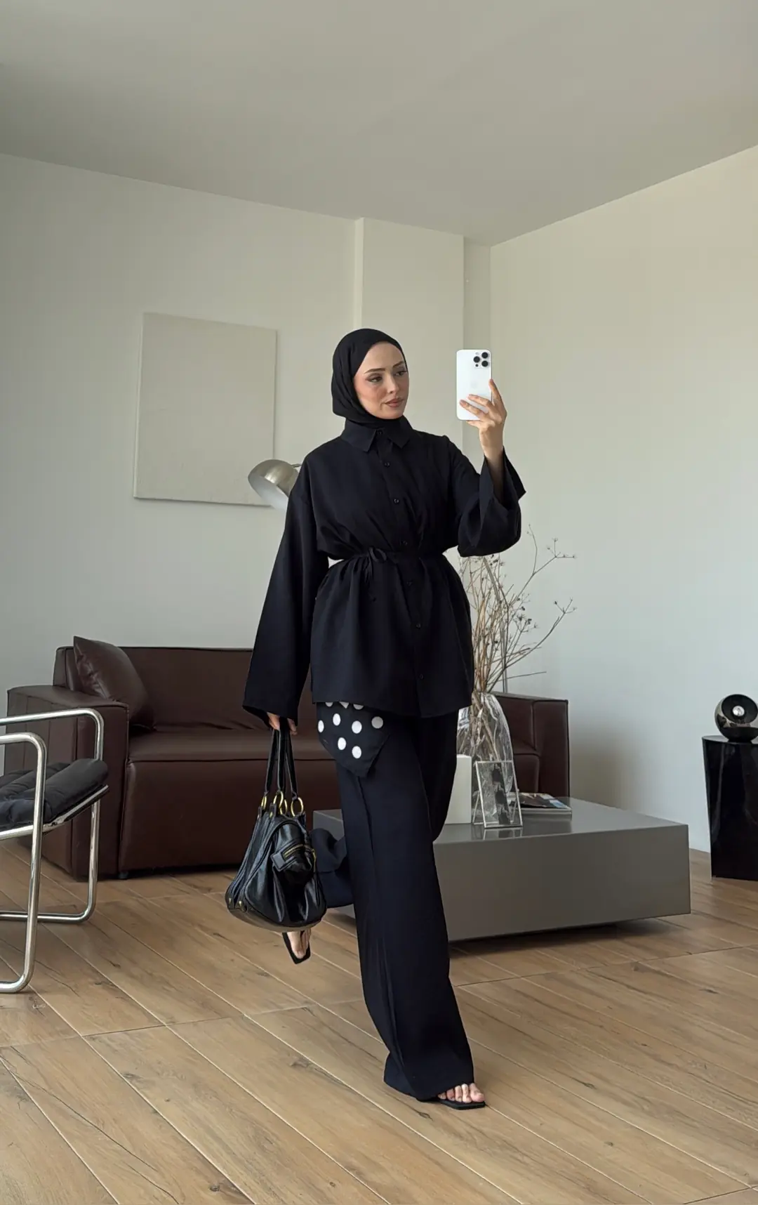 Tencel Bağlamalı Takım Siyah
