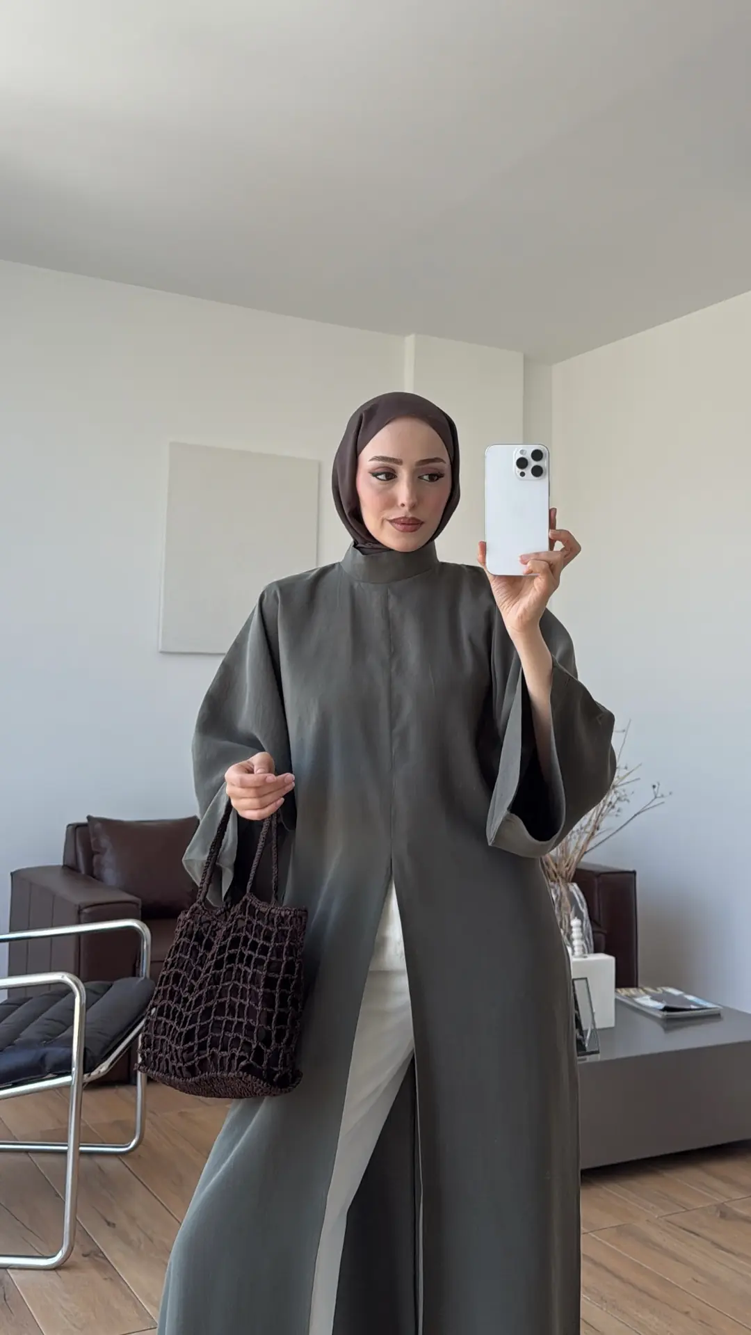 Yırtmaç Detaylı Tunik Haki