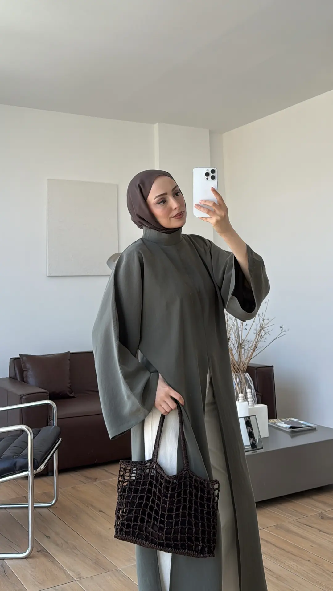 Yırtmaç Detaylı Tunik Haki