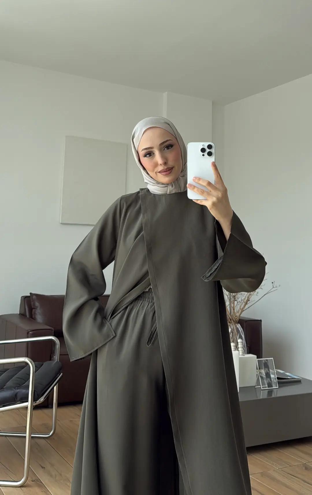 Uzun Çapraz Tunikli Takım Haki