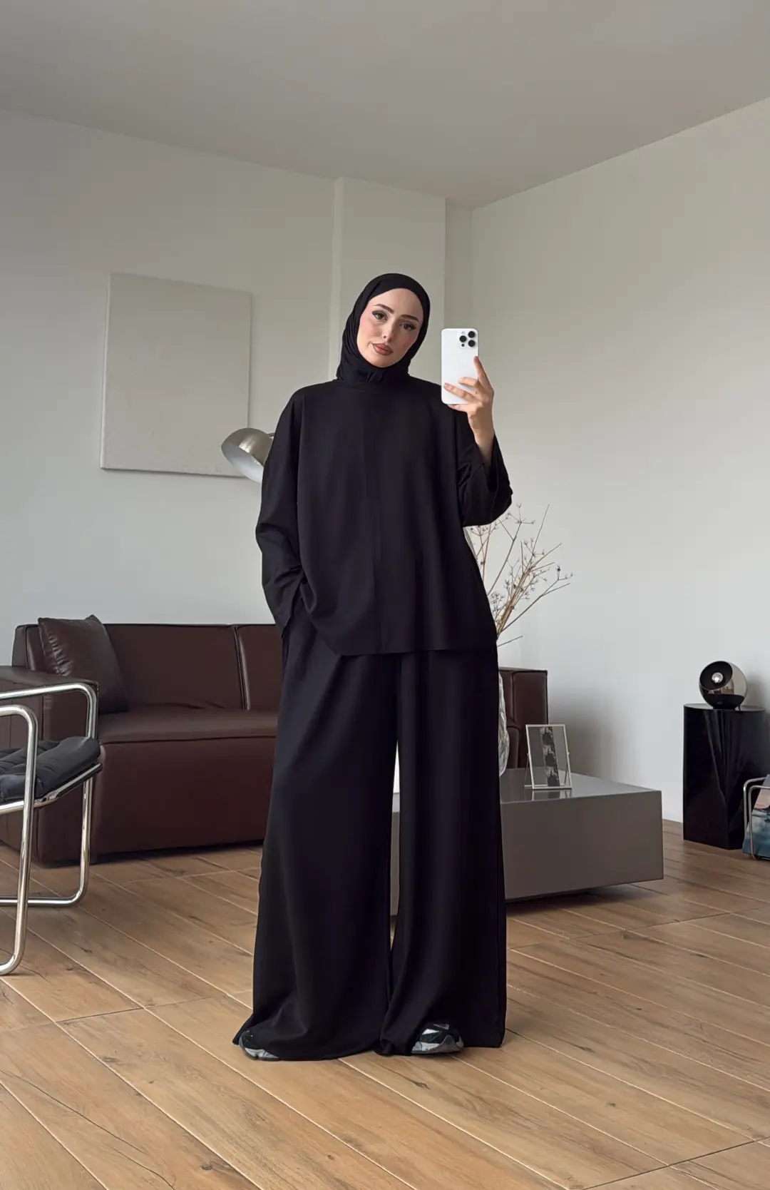 Oysho Dökümlü Bluzlu Takım Siyah