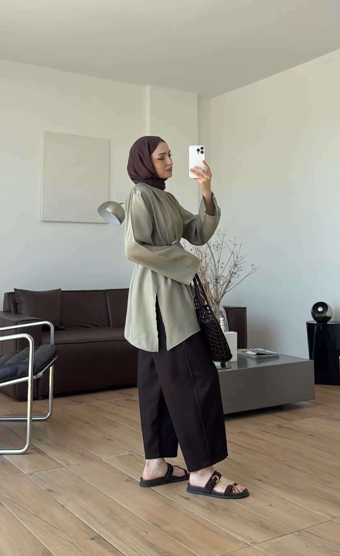 Vatkalı Asimetrik Bluz Haki