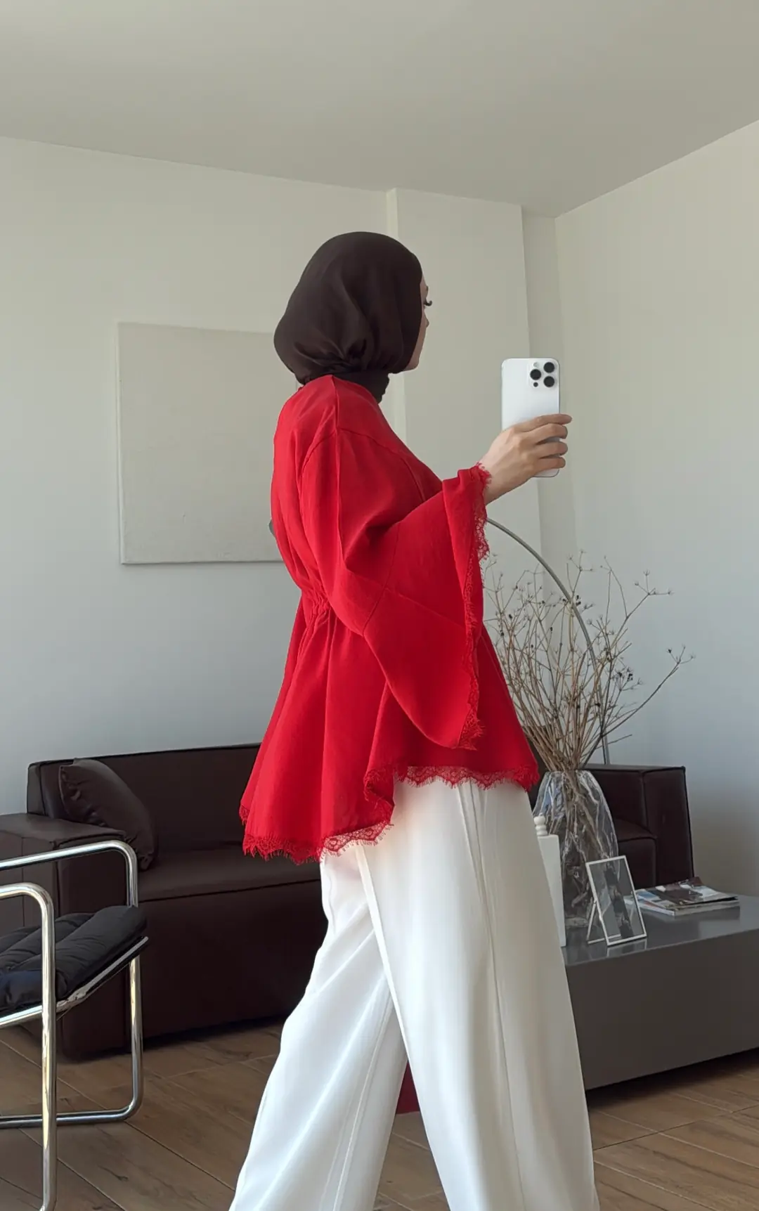 Lace Bel Detay Tunik Kırmızı