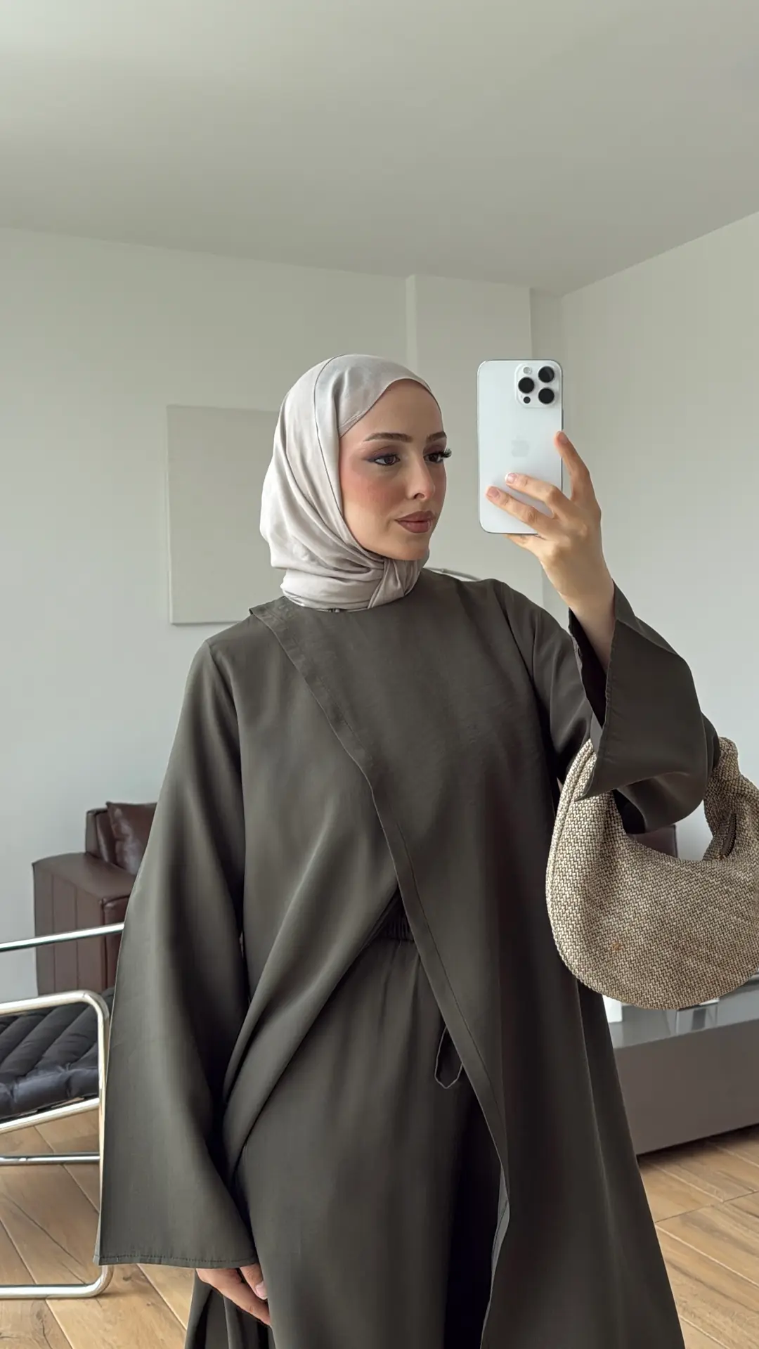 Uzun Çapraz Tunikli Takım Haki