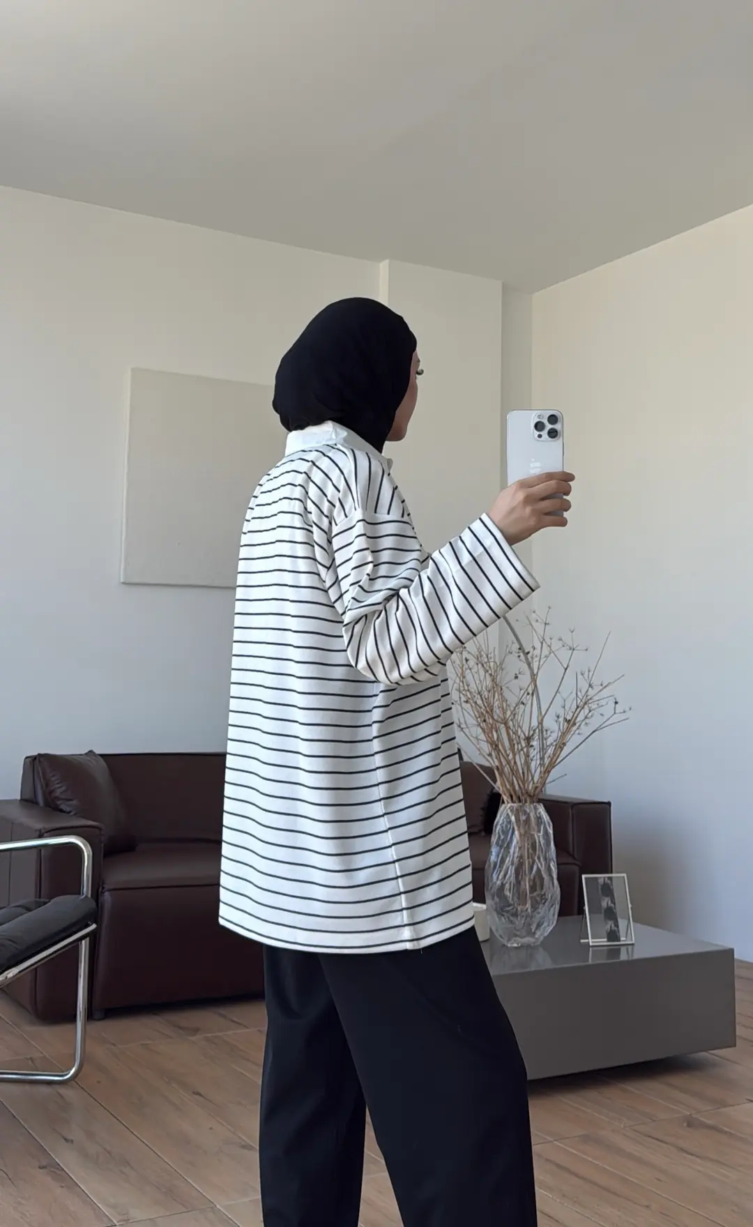 Gizli Patlı Çizgili Sweatshırt