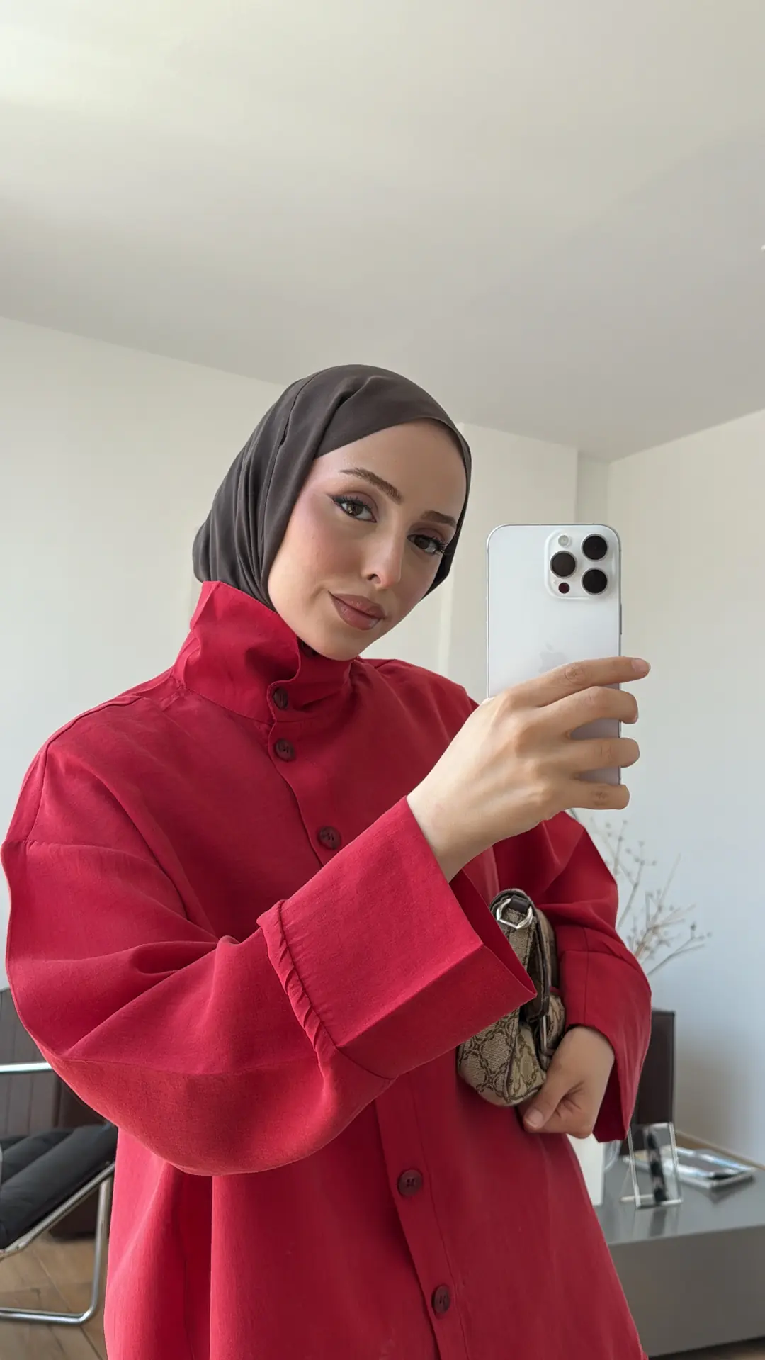 Dik Yaka Gömlek Kırmızı