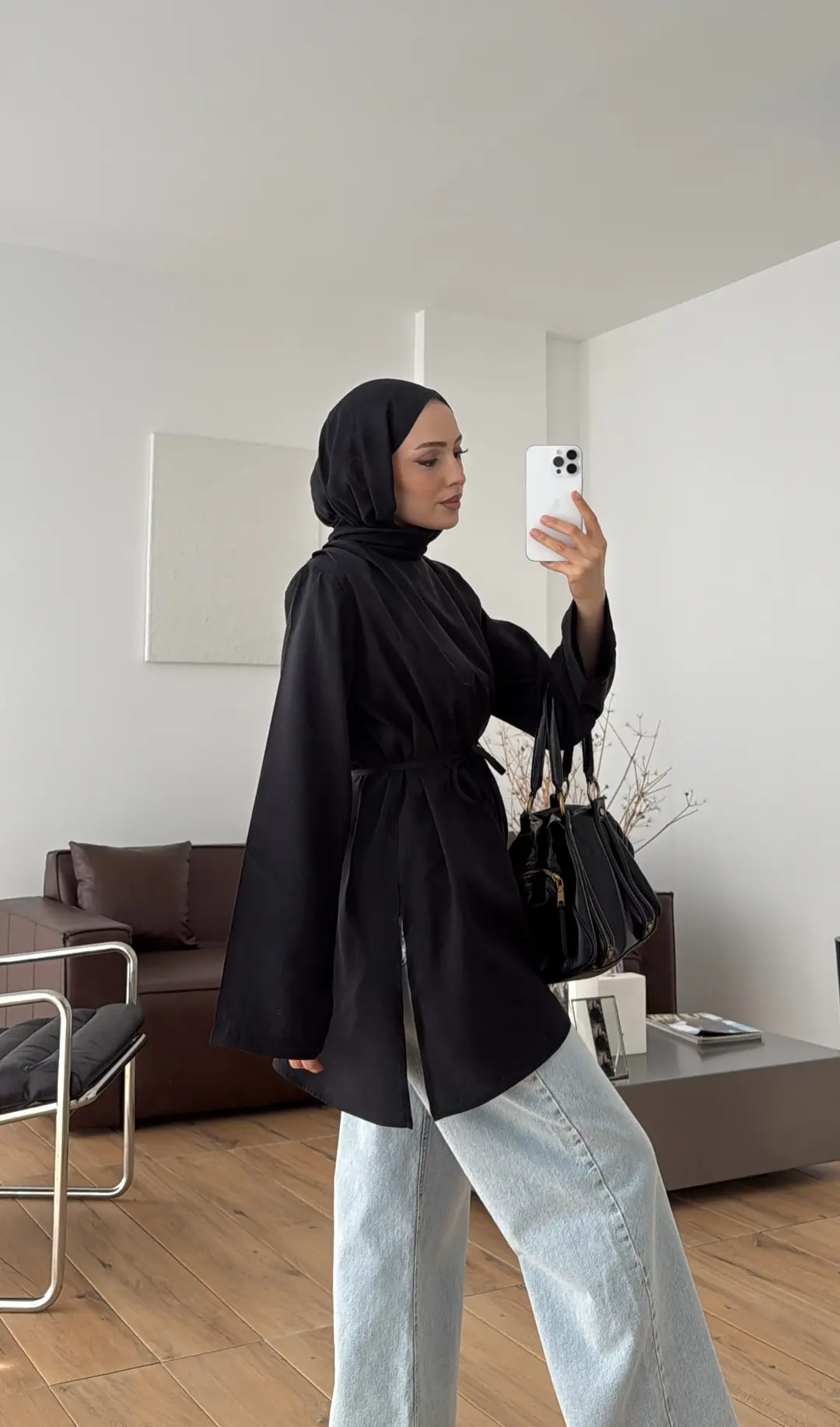 Vatkalı Asimetrik Bluz Siyah