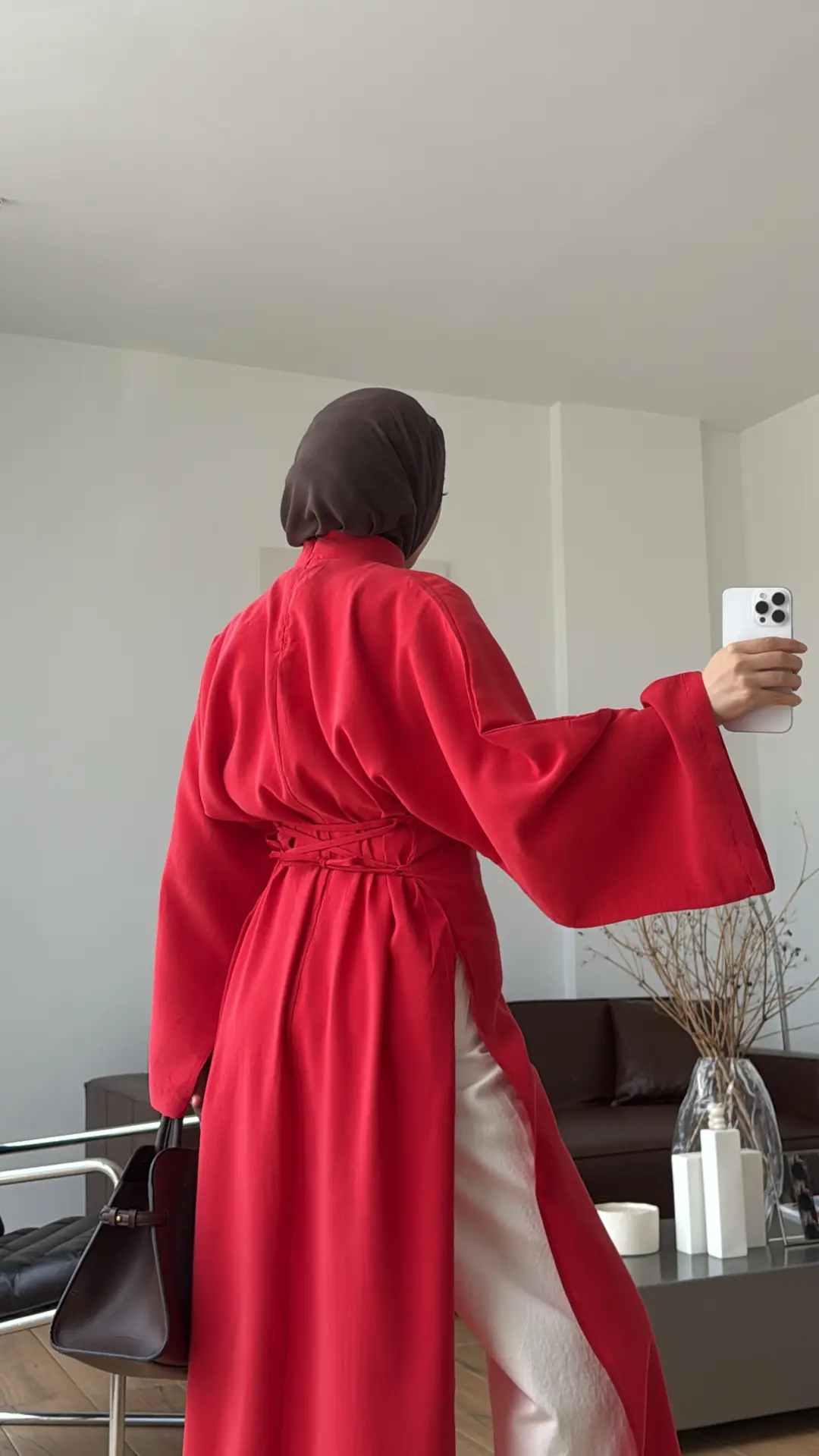 Yırtmaç Detaylı Tunik Kırmızı