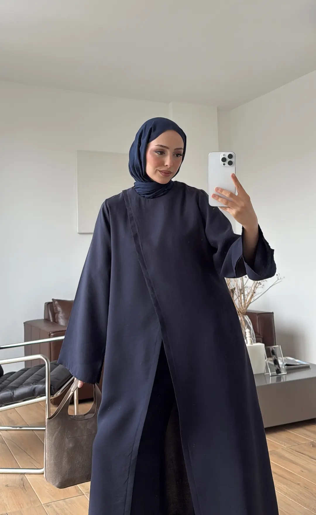 Uzun Çapraz Tunikli Takım Lacivert