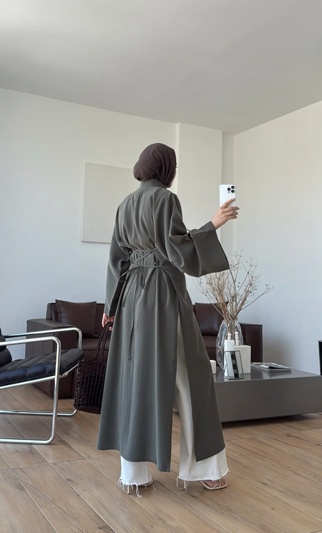 Yırtmaç Detaylı Tunik Haki