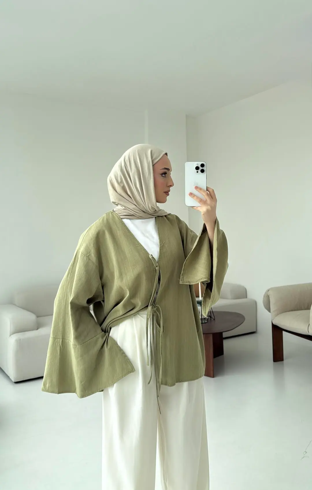 Kol Detay Kimono Çağla