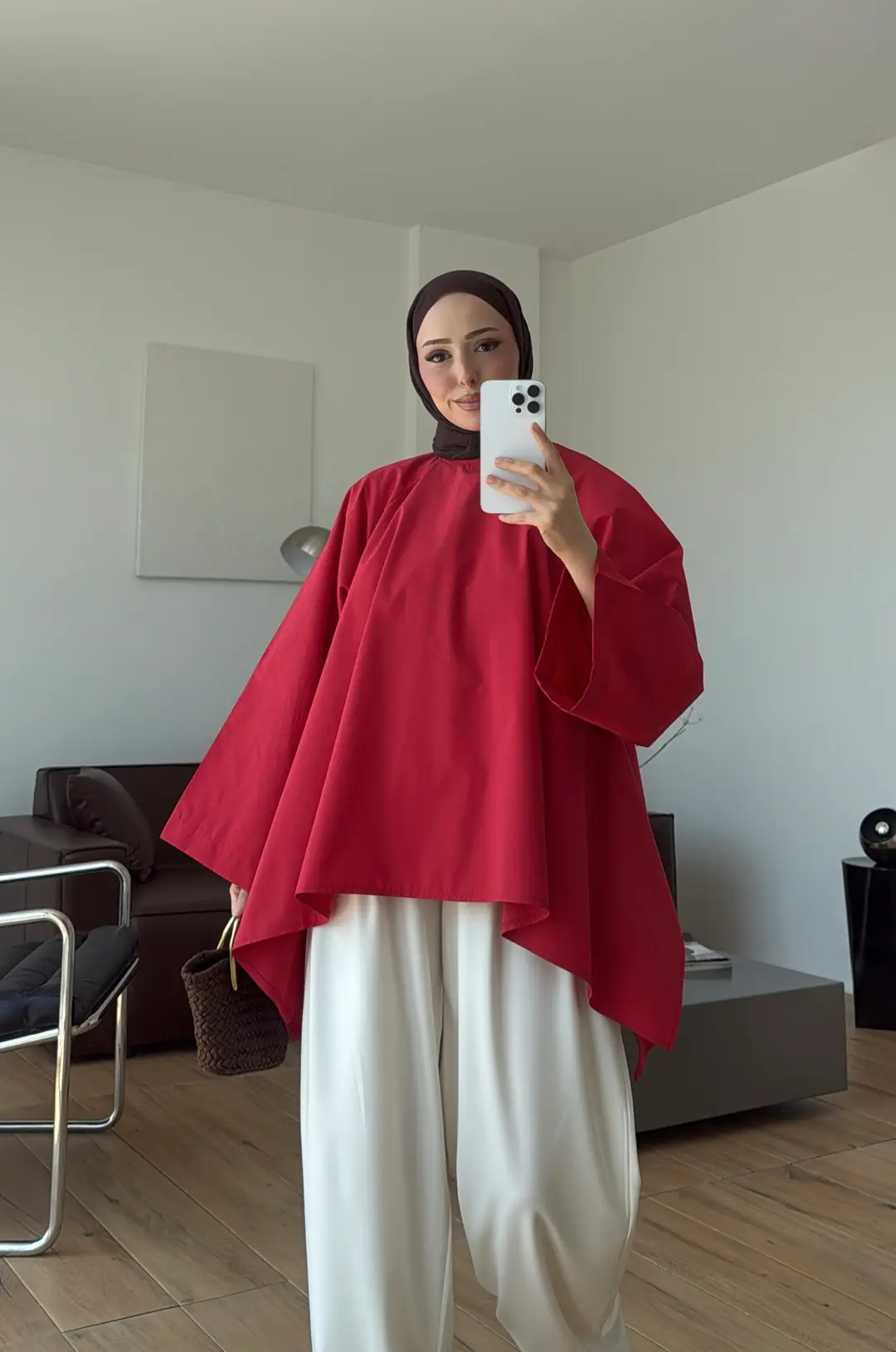 Dalgalı Tunik Kırmızı