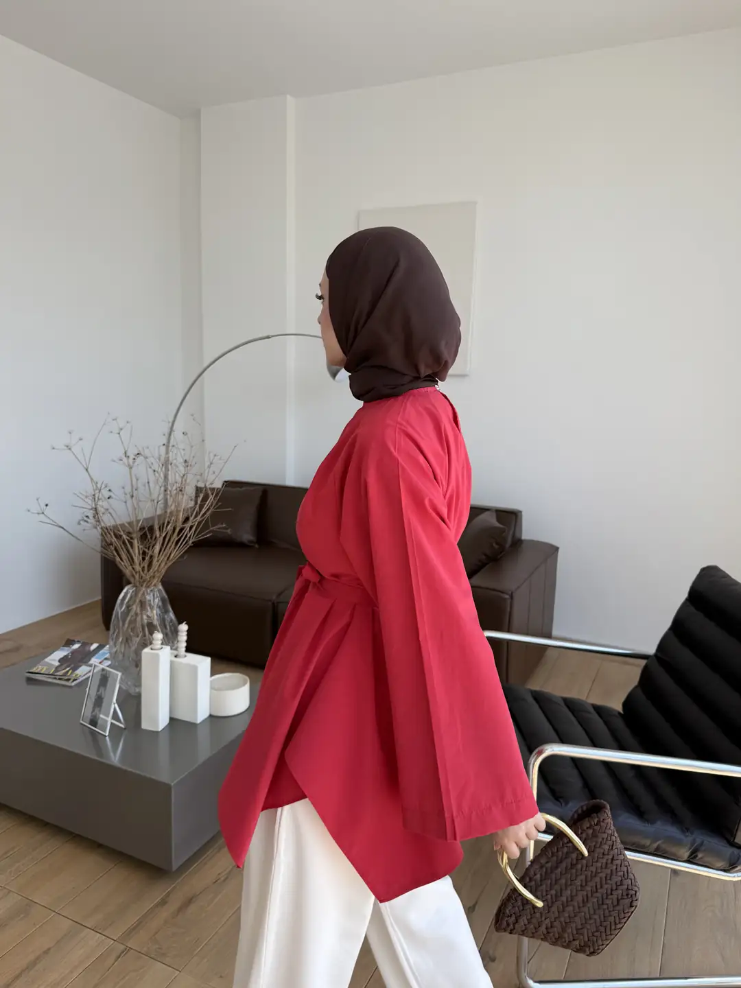 Dalgalı Tunik Kırmızı