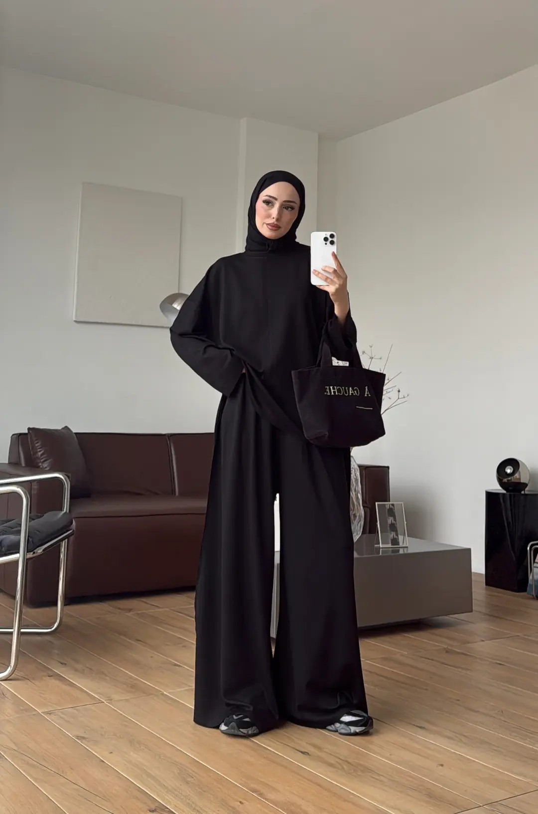 Oysho Dökümlü Bluzlu Takım Siyah