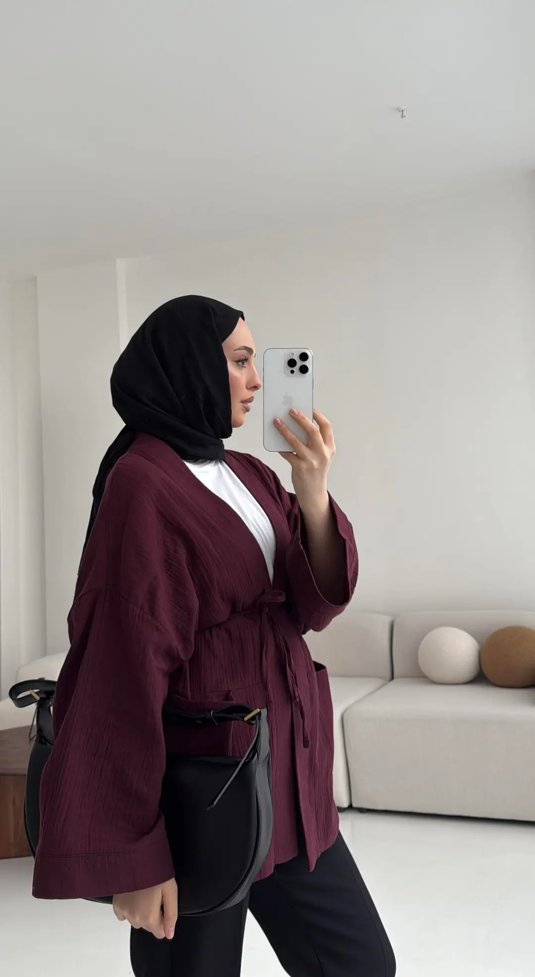 Müslin Kimono Bordo(Ön Sipariş)