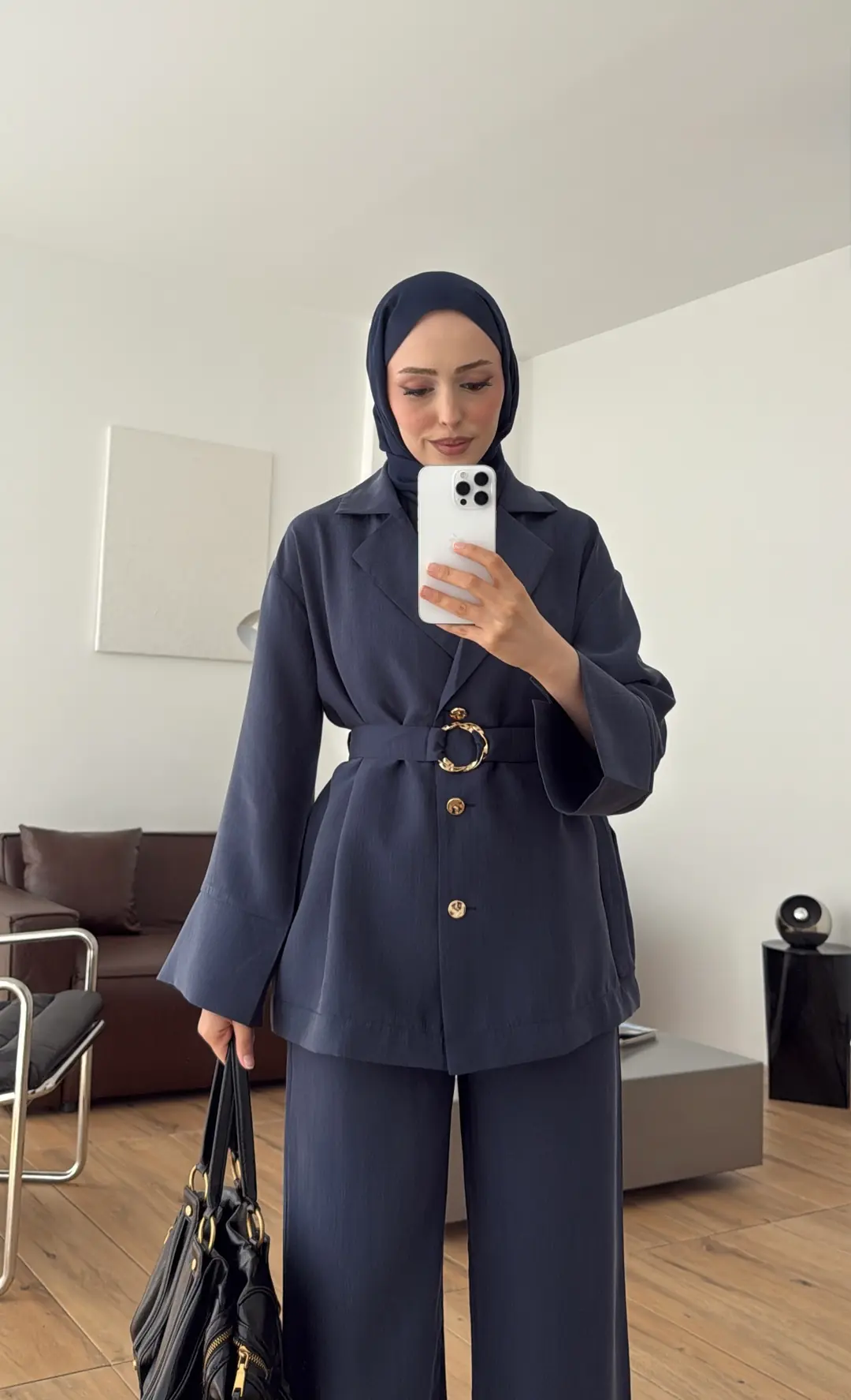 Toka Detay Tunik Takım Lacivert
