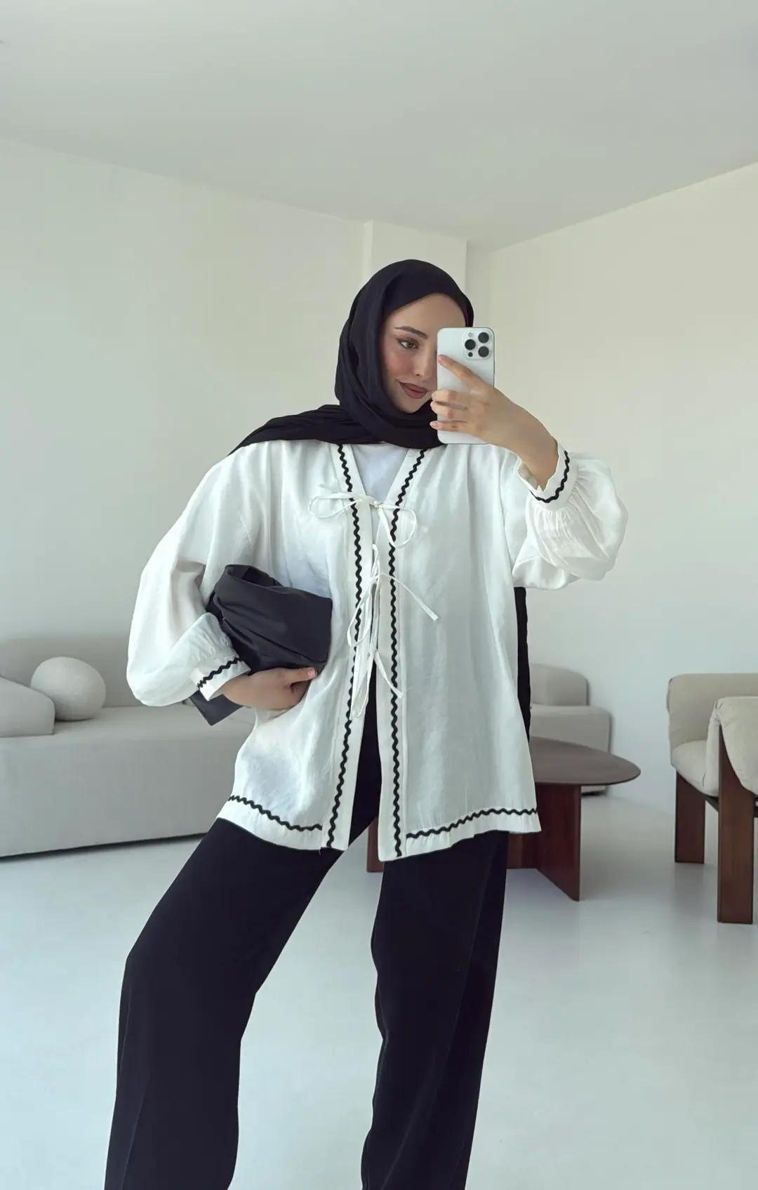 Bağlamalı Dantel Detay Kimono Beyaz