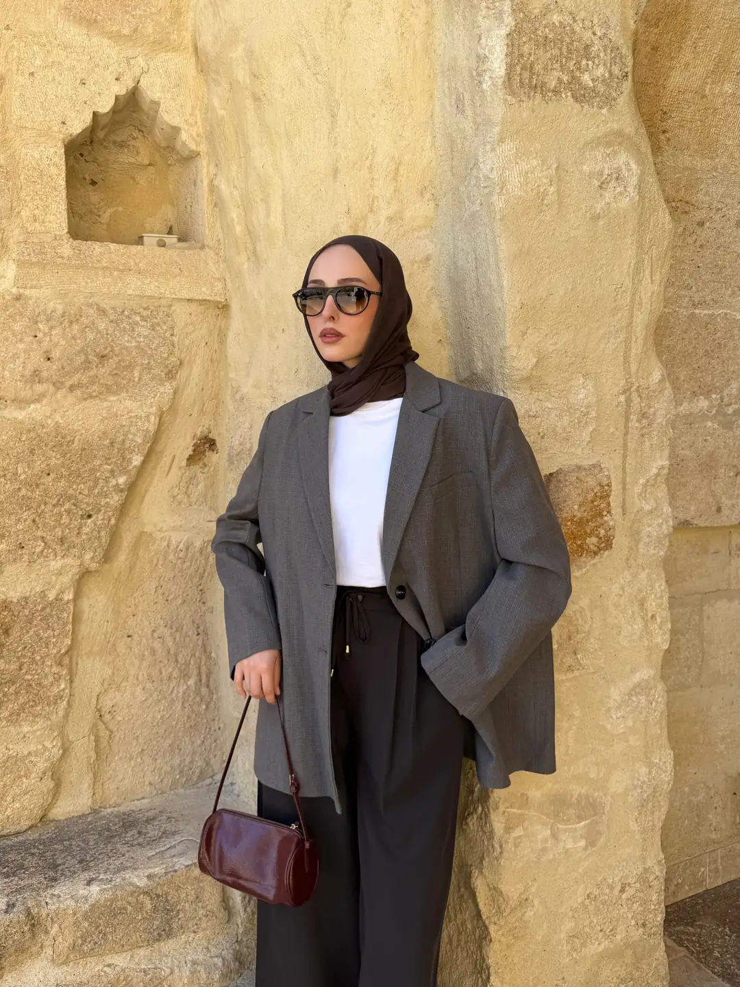 Gri Oversize Blazer Ceket