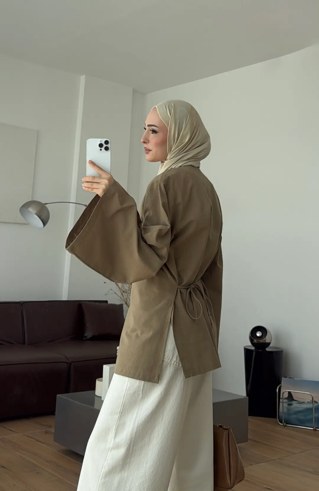 Vera Tasarım Keten Bluz Açık Haki